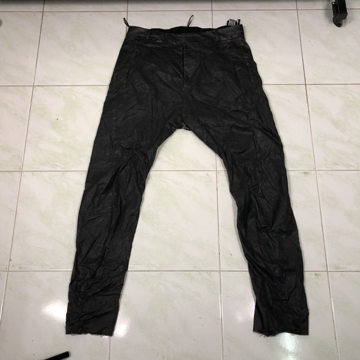 Japanese Brand Masnada Made in Italy Wax Biker Pants Parachute Bondage Size US 32 / EU 48 - 1 Thumbnail