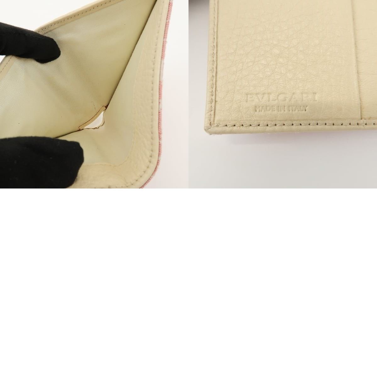 Bvlgari Bvlgari Logo Mania Canvas & Leather Compact Wallet Pink Size ONE SIZE - 8 Thumbnail