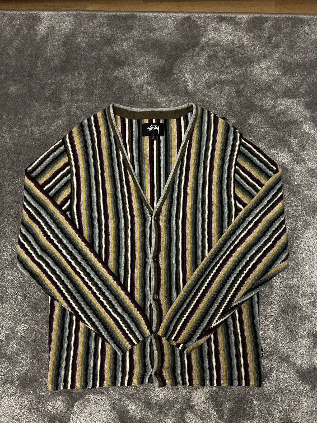Stussy Stussy Stripe Pattern Cardigan Size US L / EU 52-54 / 3 - 1 Thumbnail