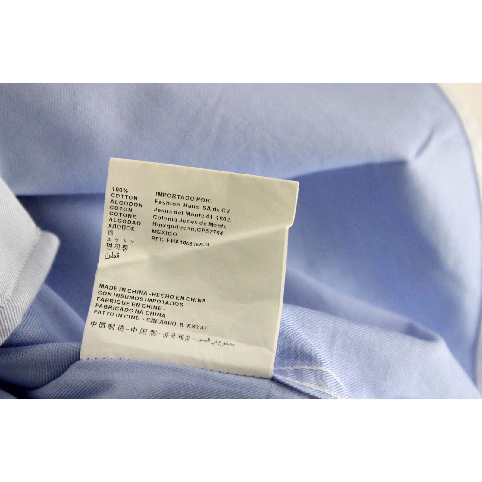 Suitsupply SUITSUPPLY Shirt 44 / 17 1/2 Blue Extra Slim Fit Formal Spread Collar Men's Size 44R - 6 Thumbnail