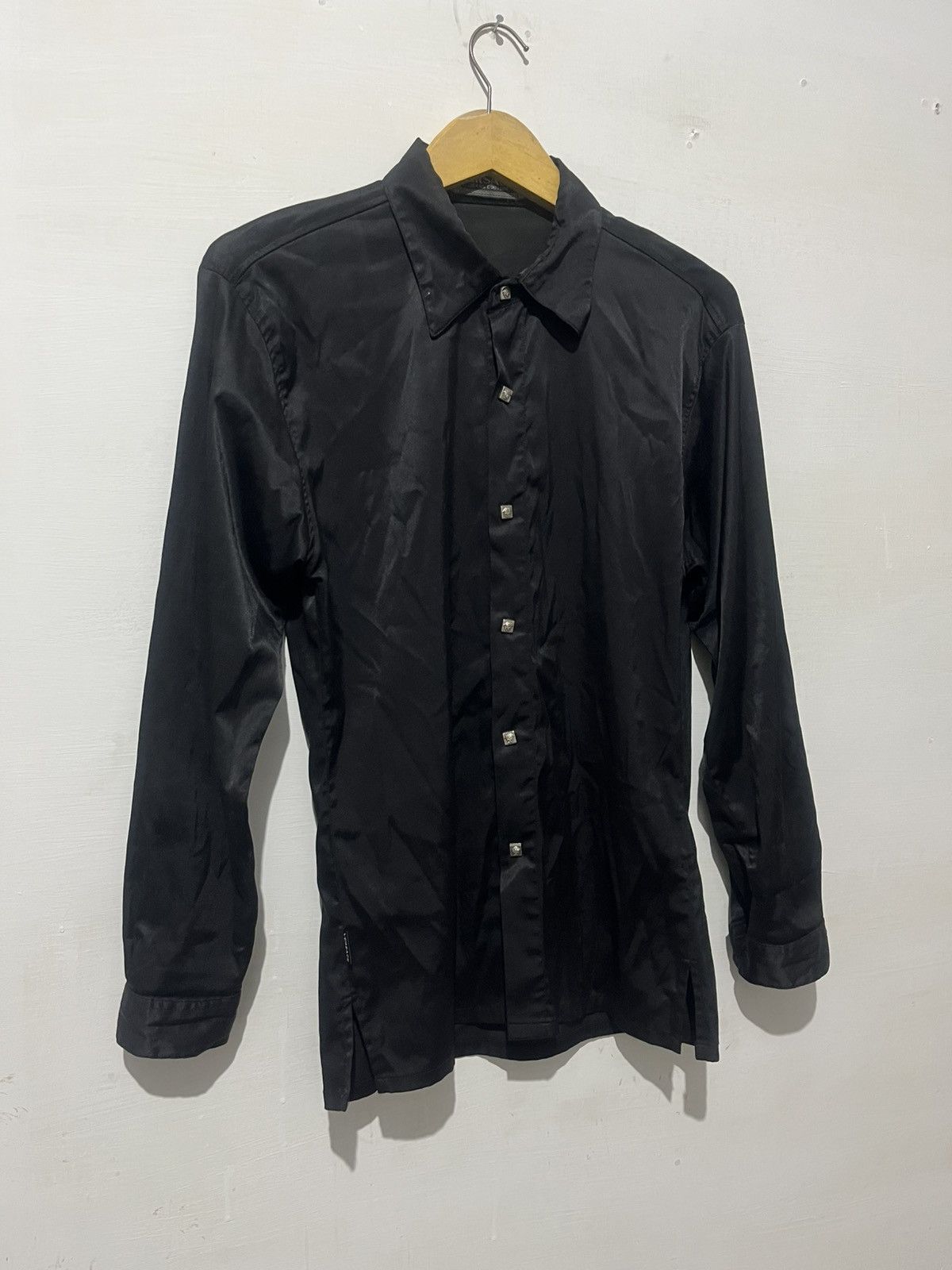 Versace Jeans Couture Versace Jeans Couture Vintage Black Shirt Silver Medusa Head Size US M / EU 48-50 / 2 - 2 Thumbnail