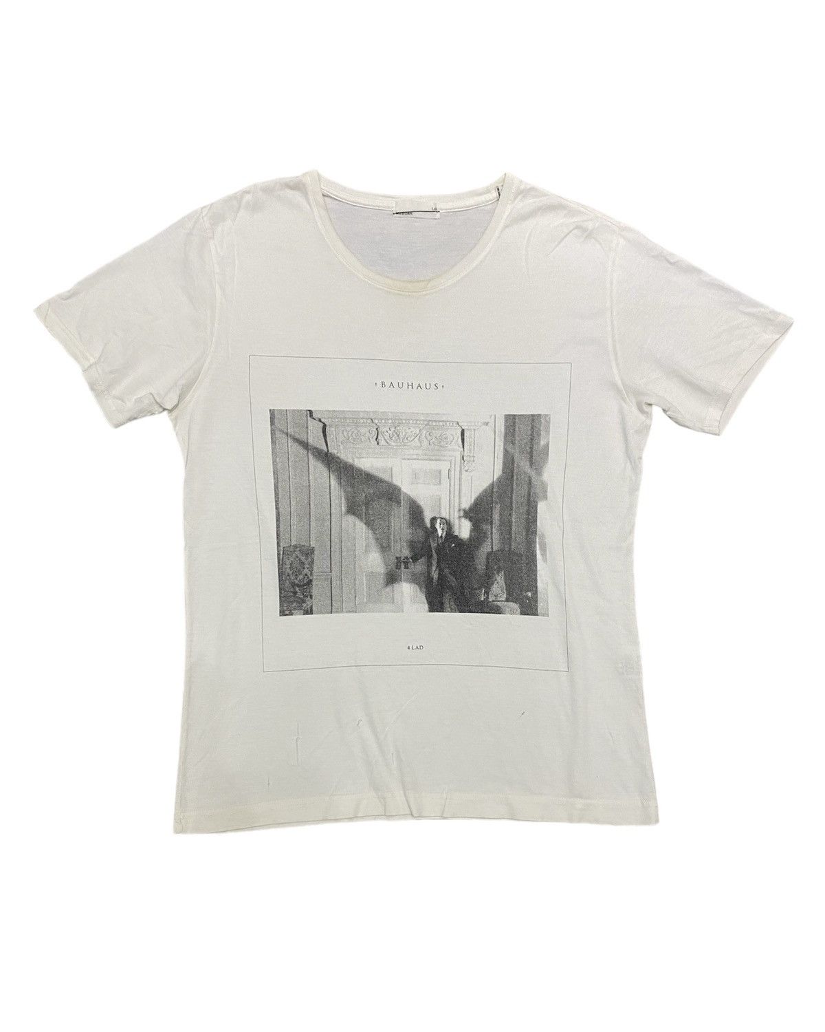 image of Band Tees x Lad Musician Bauhaus For Lad Musician Dracula Tee in White, Men's (Size Medium)