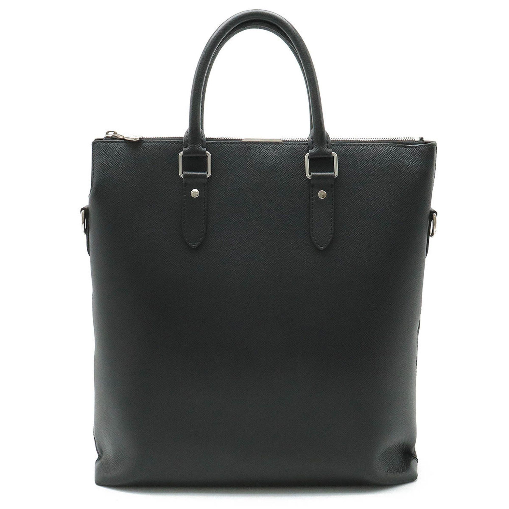 image of Louis Vuitton Taiga Anton Tote Bag Leather Ardoise Black Shoulder M33433, Women's