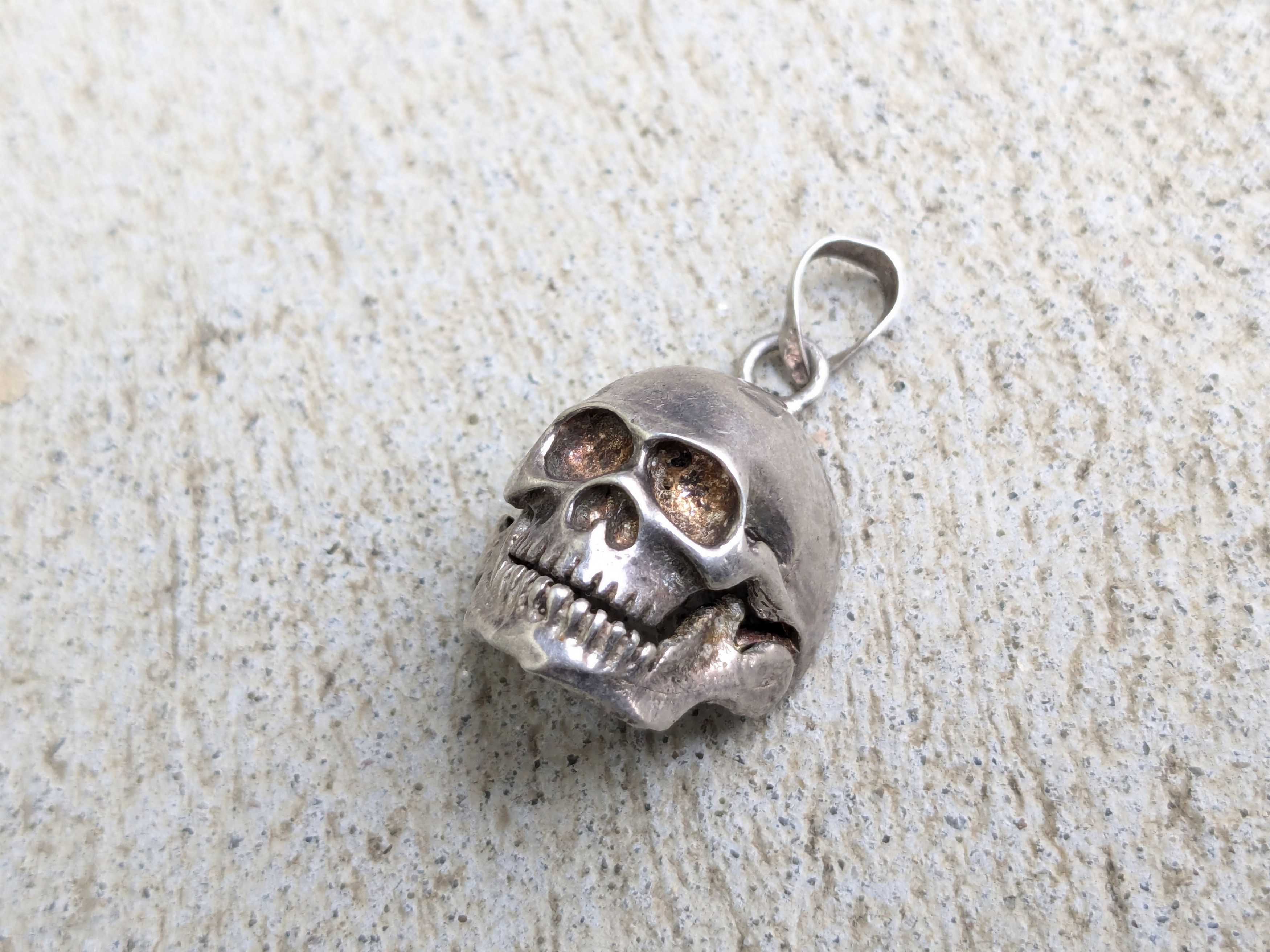 Other Vintage Sterling Silver Pendant Skull Skeleton Punk Size ONE SIZE - 2 Thumbnail