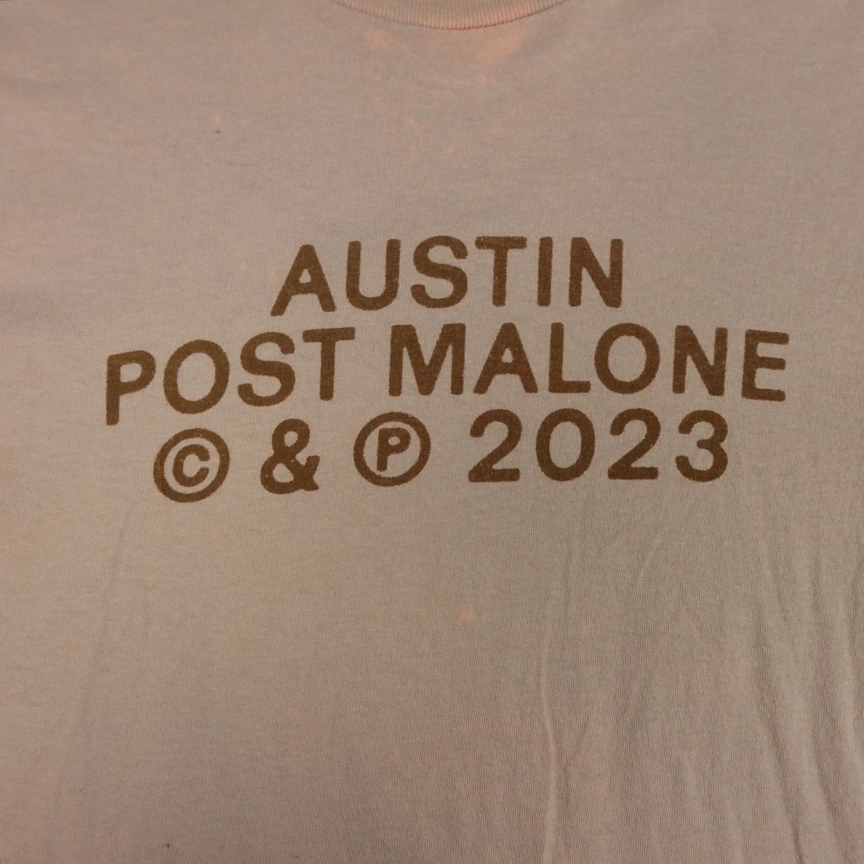 Vintage Post Malone Shirt Mens Medium Beige 2023 Tour Dates Austin Concert Tee T-Shirt Size US M / EU 48-50 / 2 - 5 Thumbnail