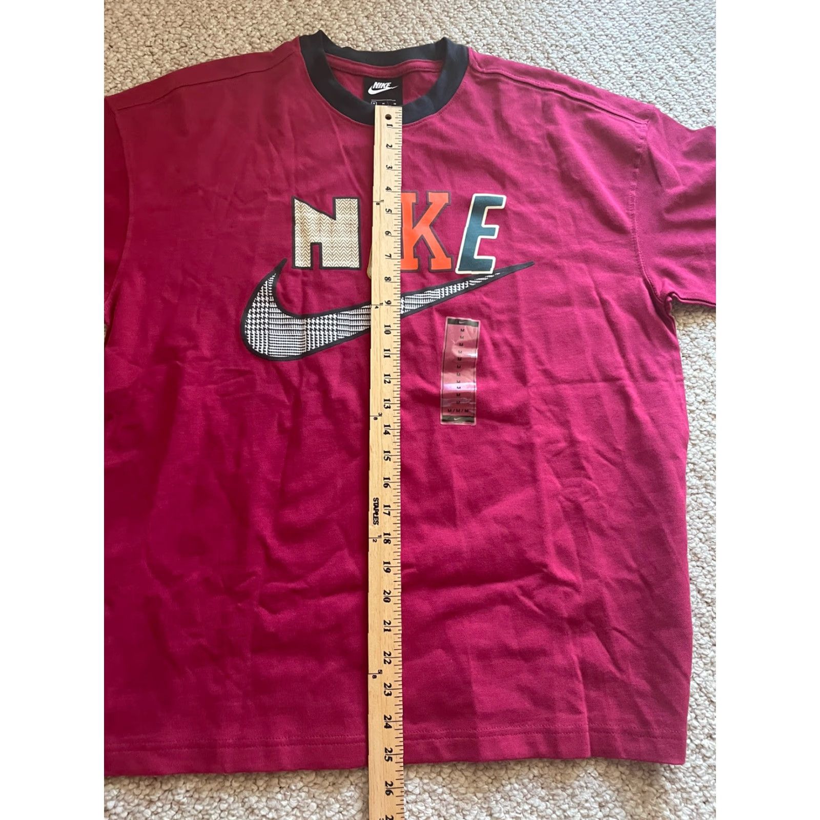 Nike Nike Sportswear T-Shirt Mens Size M Burgundy/Black CU3571-620 Size US M / EU 48-50 / 2 - 4 Thumbnail