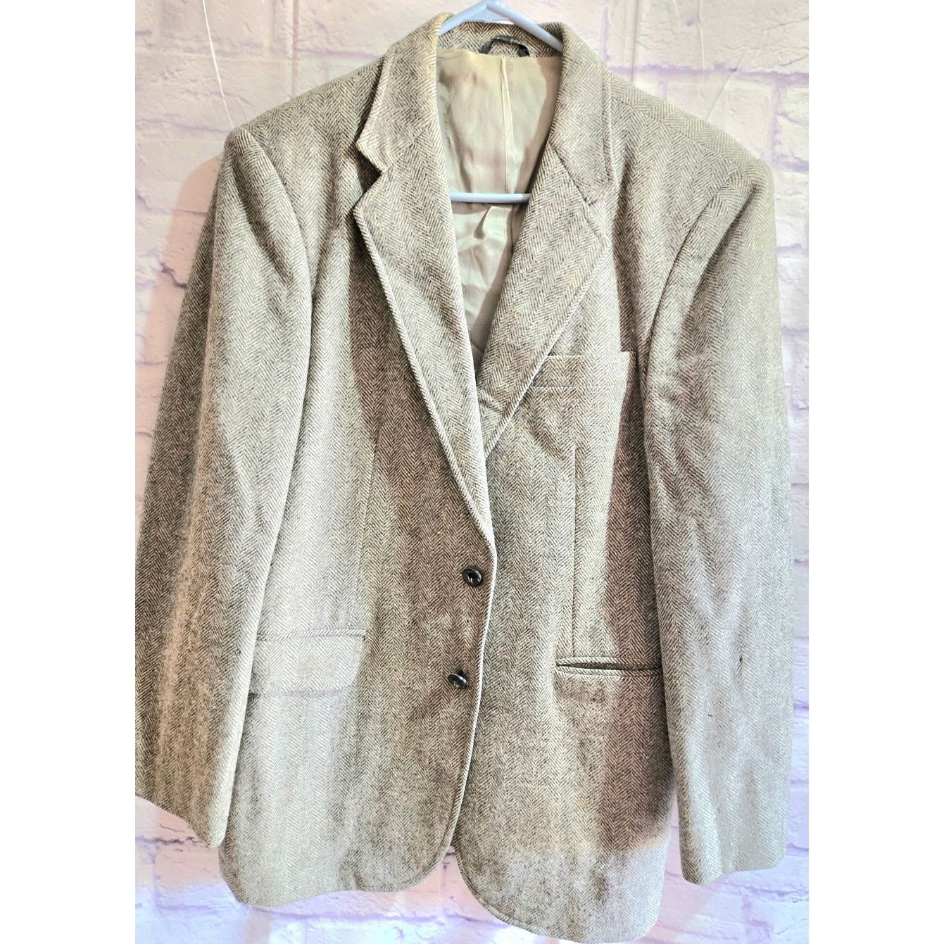 Haggar VTG Haggar 100% Virgin Wool Gray Herringbong Men's Blazer 40 Size US M / EU 48-50 / 2 - 1 Thumbnail