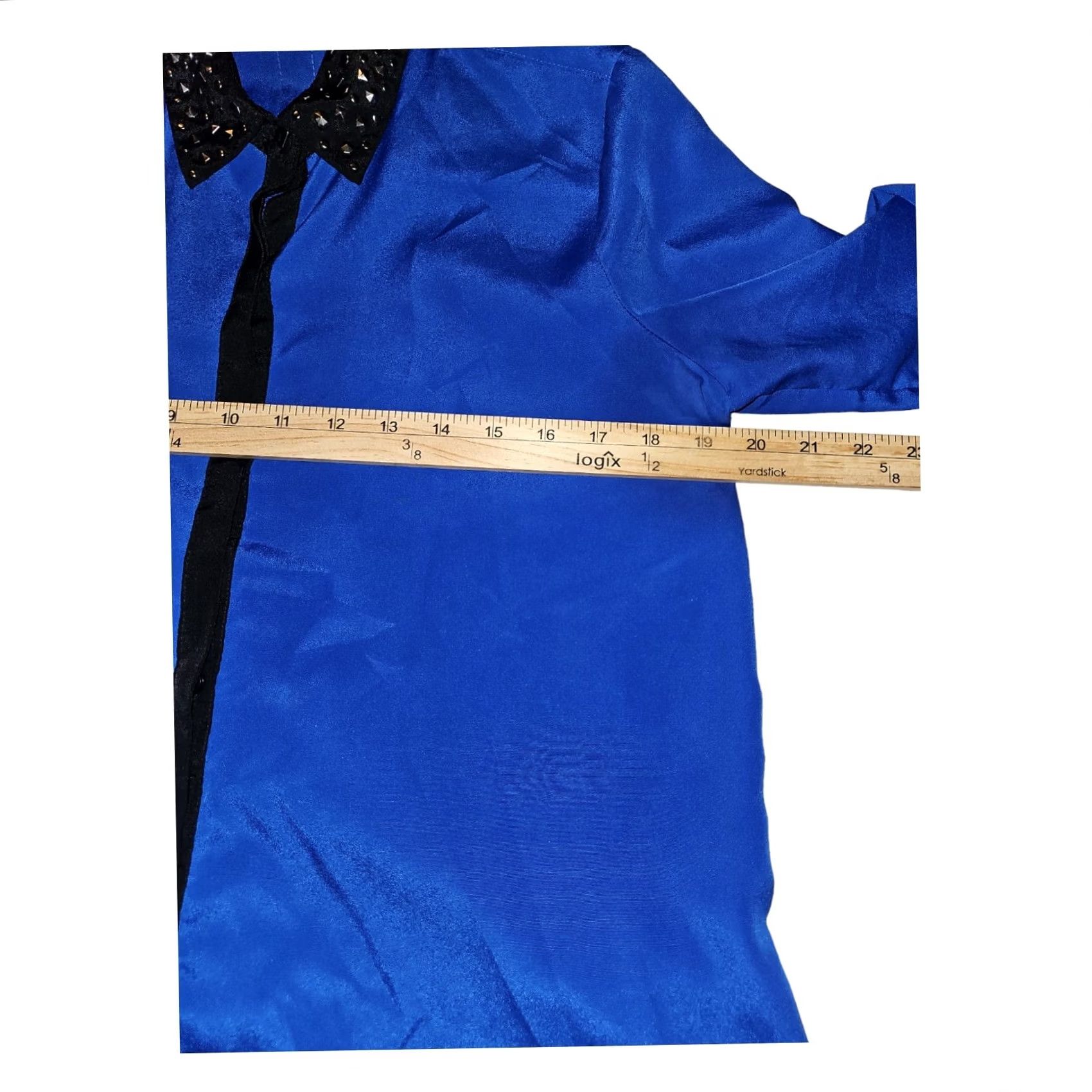 Vintage Rock & Republic Women's Medium Blue Button Up Shirt Long Sleeve Modern Blingy Size M / US 6-8 / IT 42-44 - 3 Thumbnail