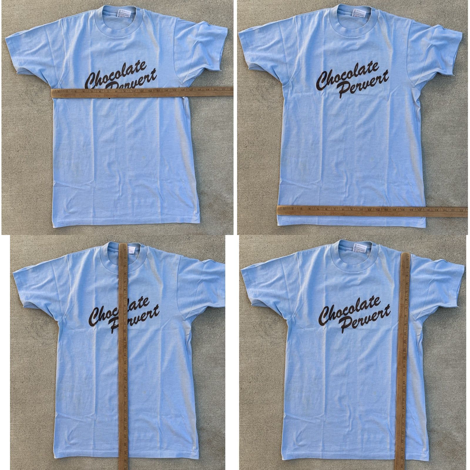 Hanes VINTAGE Hanes T-Shirt Graphic Print Blue 38-40 Men Single Stitch Short Sleeve M 1980s Chocolate Pervert Hanes Fifty Fifty Size US M / EU 48-50 / 2 - 11 Thumbnail