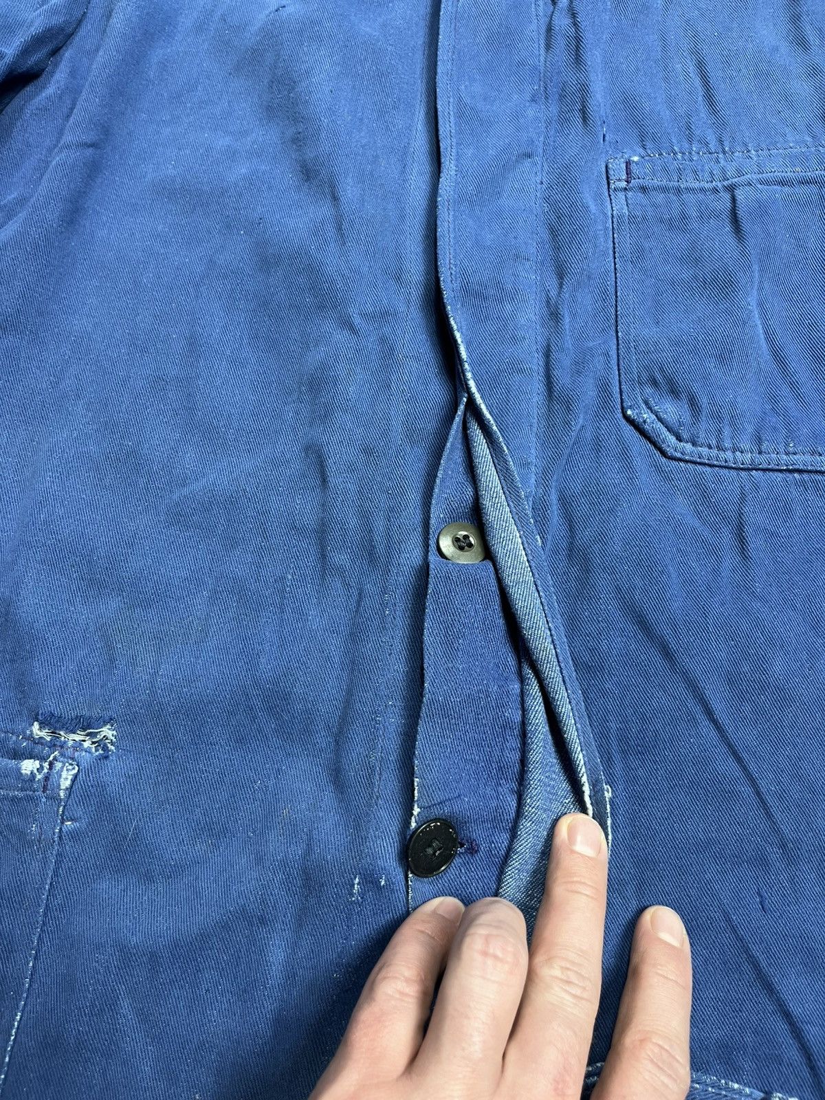 Other Vintage Workwear Distressed French Chore Jacket Blue Canvas Size US M / EU 48-50 / 2 - 9 Thumbnail