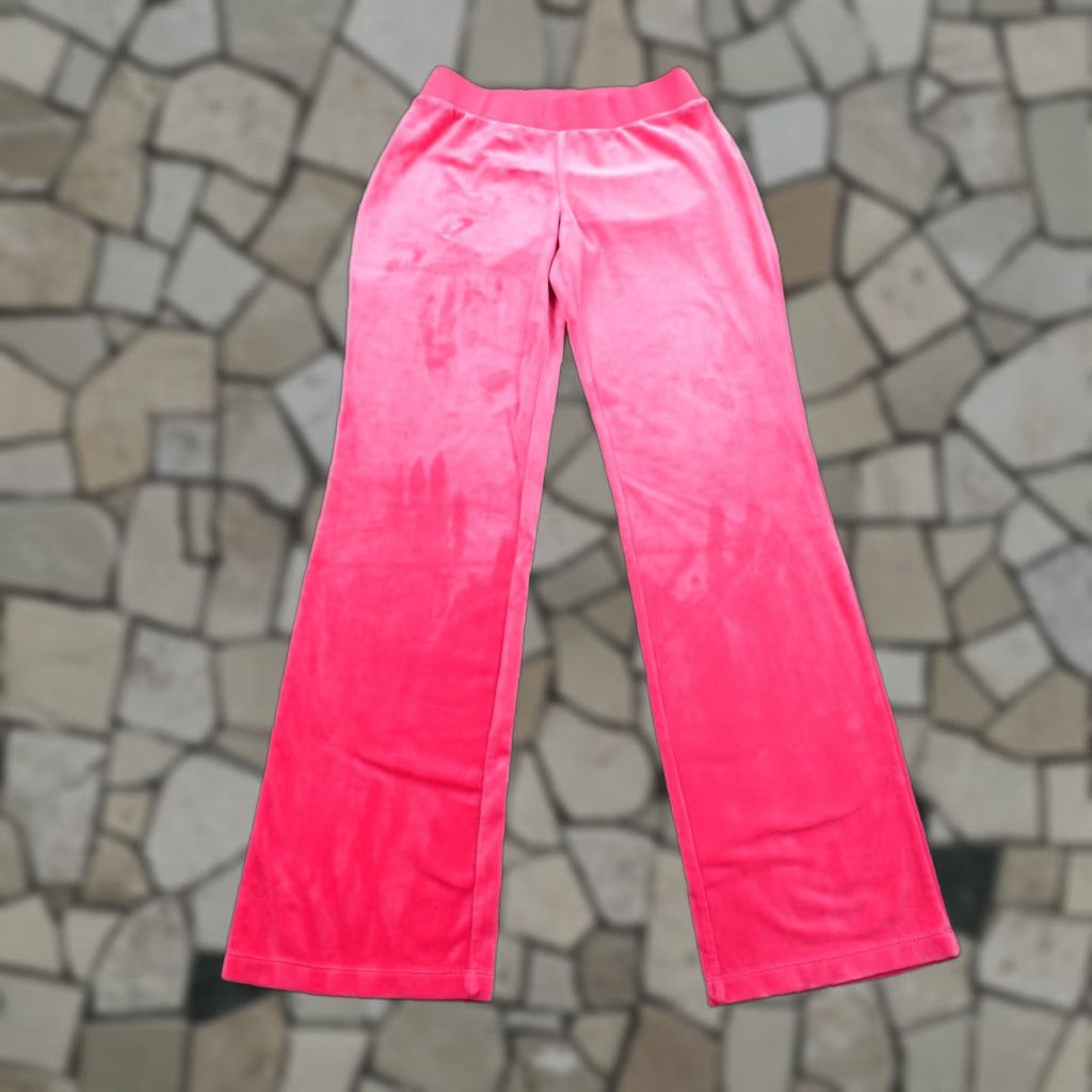 Juicy Couture Juicy Couture Pants Womens Small Pink Velour Track Suit Sweats Rhinestones Flare Size 28" / US 6 / IT 42 - 1 Thumbnail
