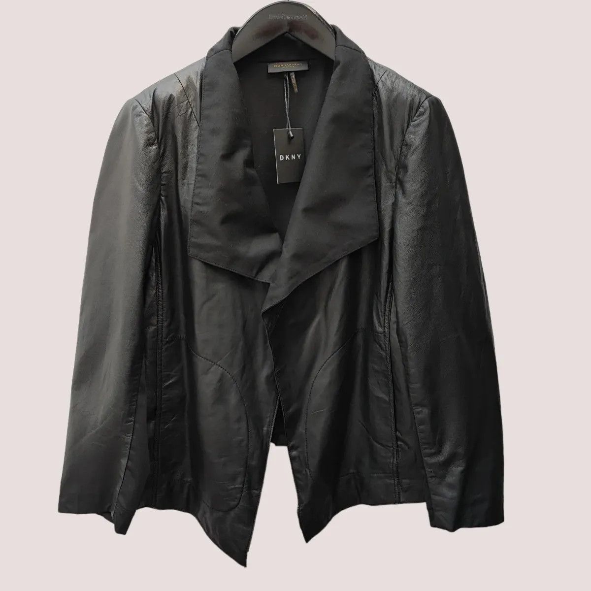 Donna Karan New York Leather Drape Blazer – FASHIONELLA