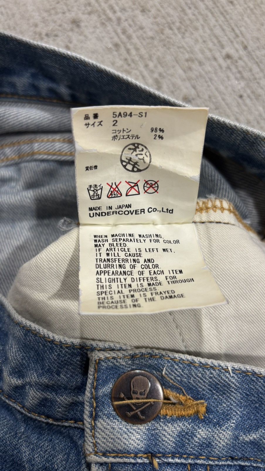 Undercover Undercover AW2005 Arts & Craft Boro Heart Denim Skirt Size 31" - 16 Thumbnail