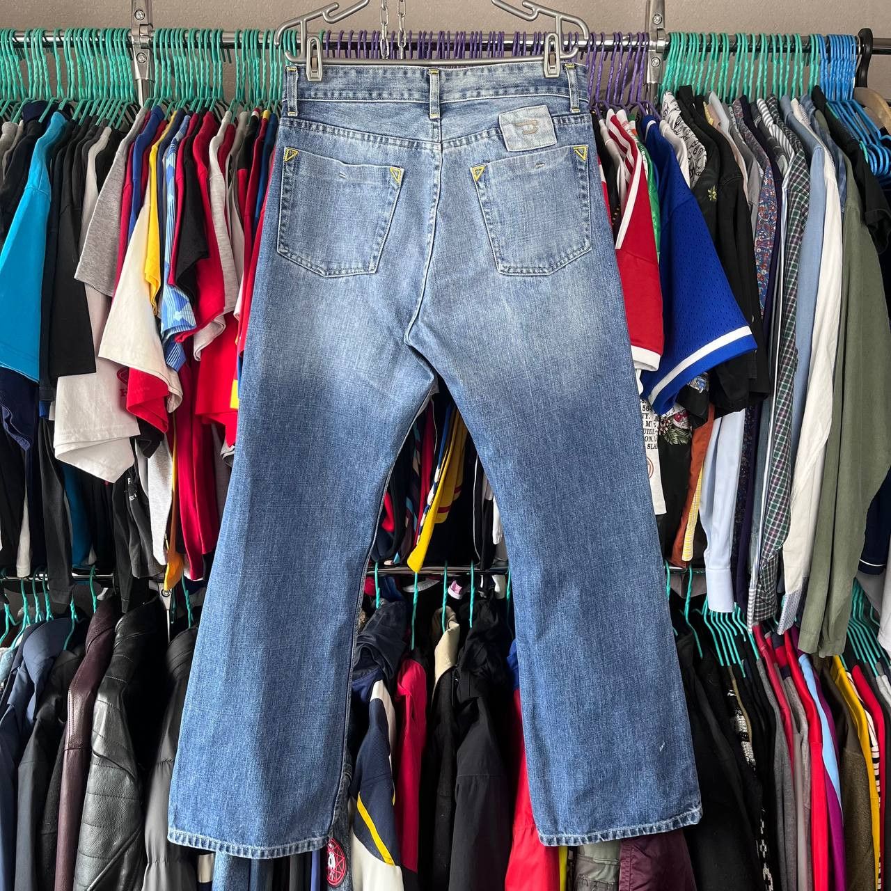 Diesel Vintage Diesel Industry Blue Denim Wide Pants Y2K Size 33 Size US 33 - 2 Thumbnail