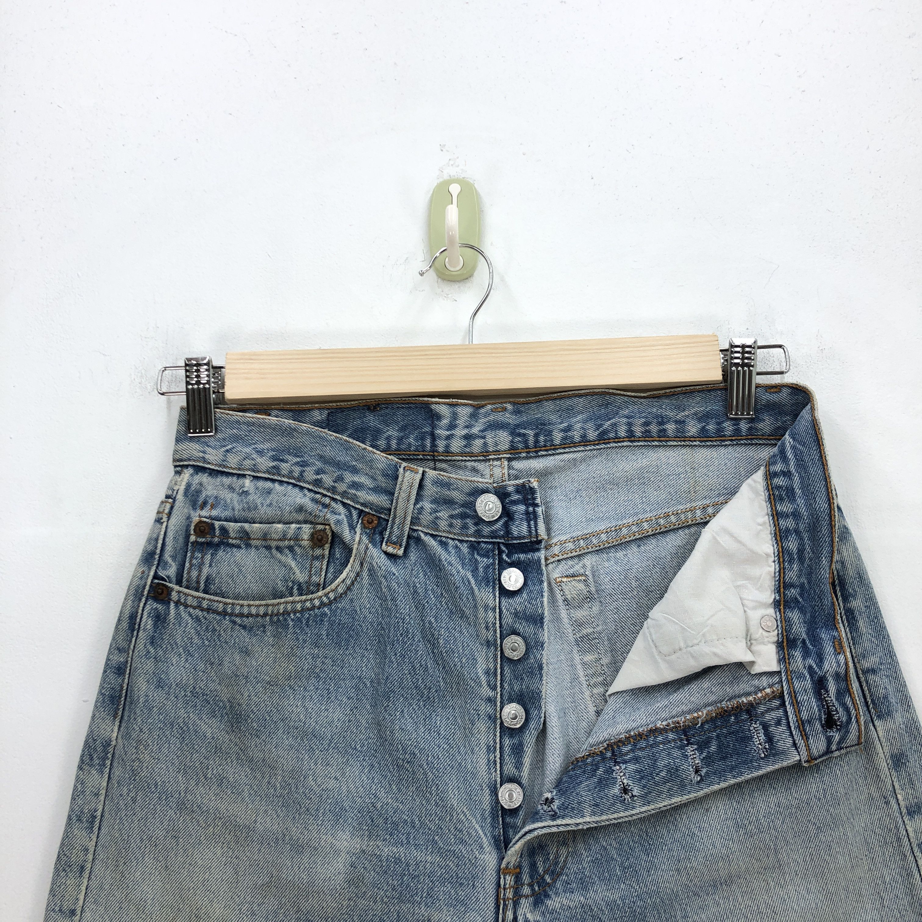 Levi's × Vintage Vintage Levi's 501 Sun Faded Jeans Light Wash Denim Size US 30 / EU 46 - 6 Thumbnail