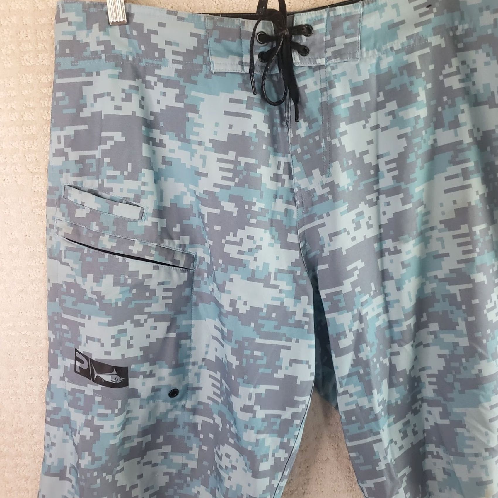 Vintage PELAGIC Shorts Mens 36 Blue Tek Board Men Digital Camo Ripstop Stretch Size US 36 / EU 52 - 3 Thumbnail