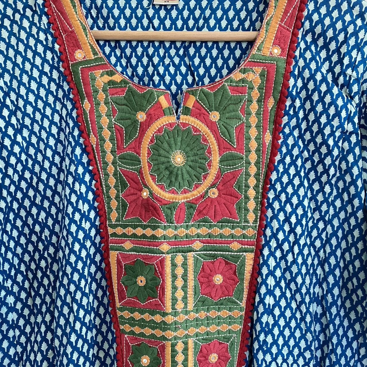 Designer INDIAN VINTAGE BOHO MIDI DRESS WOMENS STITCHED HANDMADE 44 Size M / US 6-8 / IT 42-44 - 7 Thumbnail