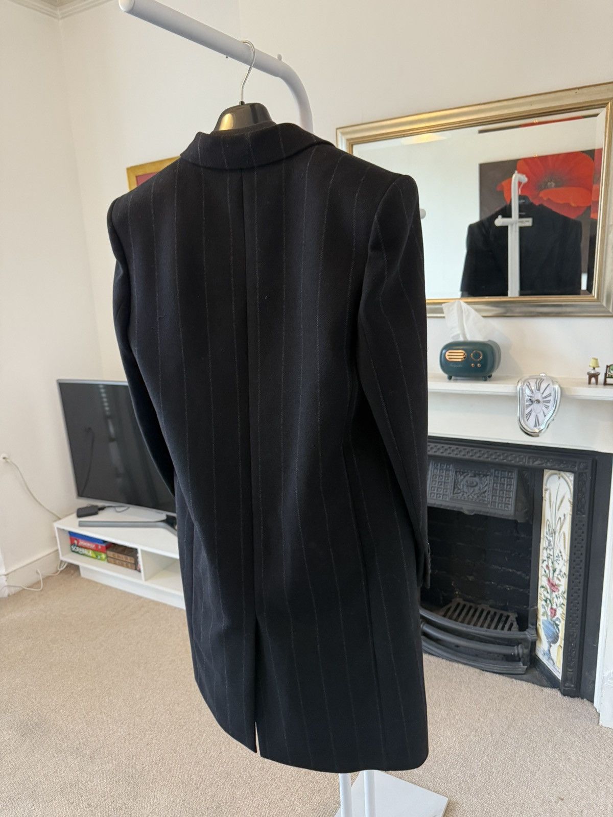 Saint Laurent Paris FW23 Saint Laurent Striped Felt and Wool Tailored Coat Size US L / EU 52-54 / 3 - 5 Thumbnail