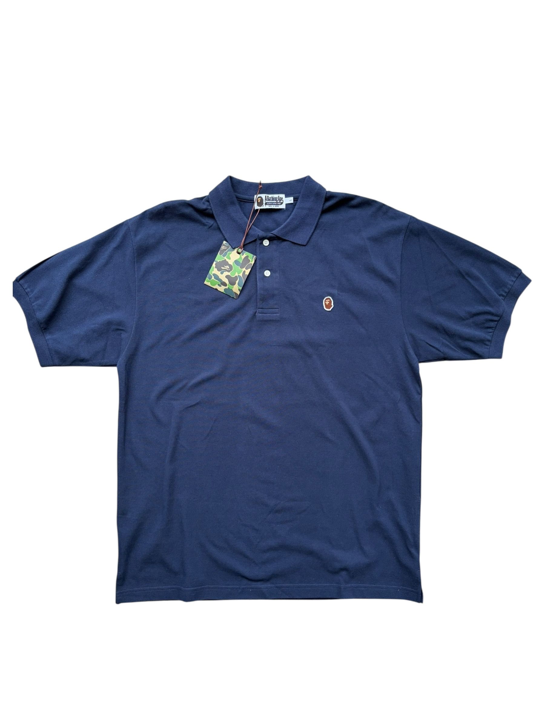 Bape Bape Navy Mini Ape Head Polo T-Shirt Size US L / EU 52-54 / 3 - 1 Thumbnail