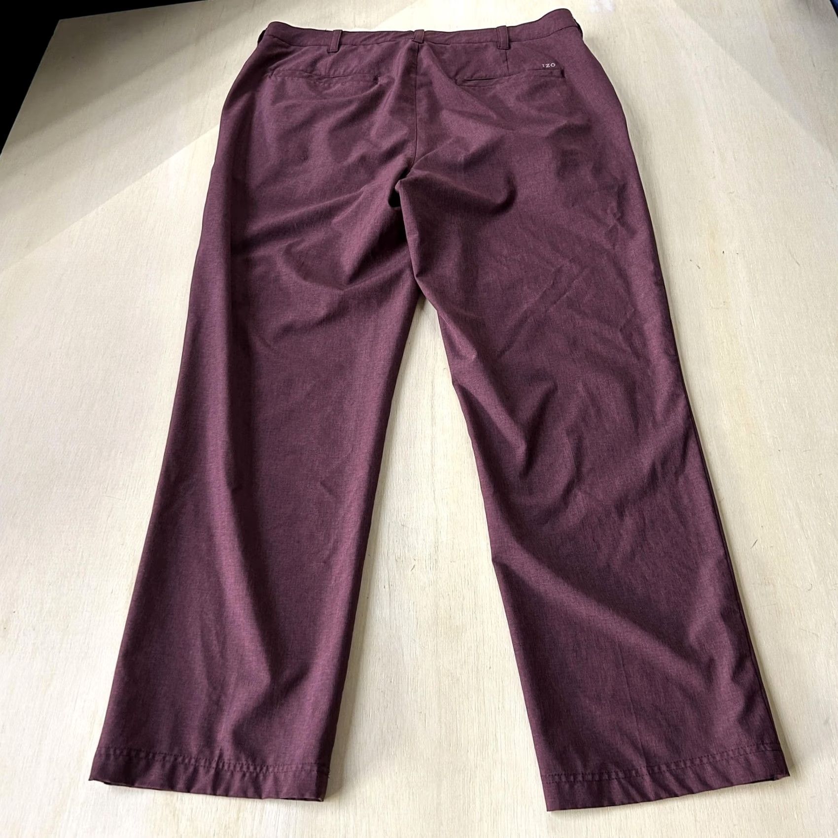 Izod IZOD Golf Pants Mens 36x30 Red Chino Straight Leg Stretch Microfiber Casual Slas h Pockets Logo Size US 36 / EU 52 - 4 Thumbnail