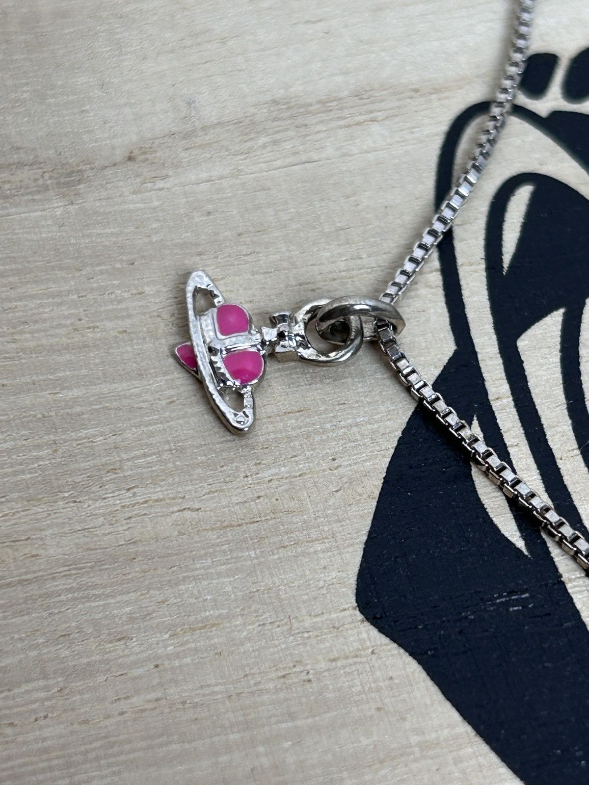 Vivienne Westwood Pink Nano Heart Diamante Necklace