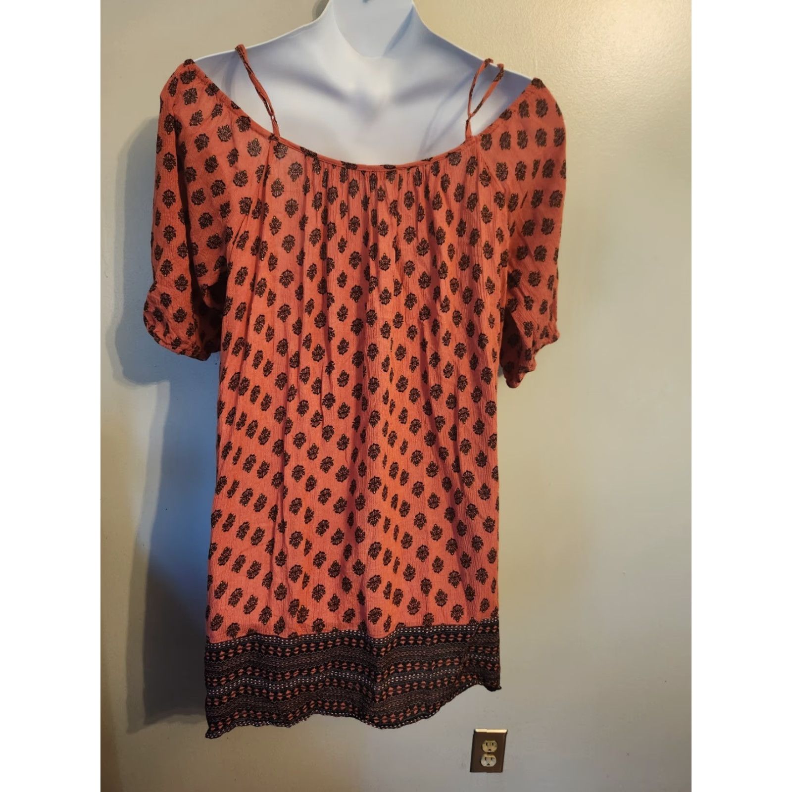 Vintage Indulge In Style Boho Print Short Dress Hippie 2X Plus Size XXL / US 16-18 / IT 52-54 - 7 Thumbnail