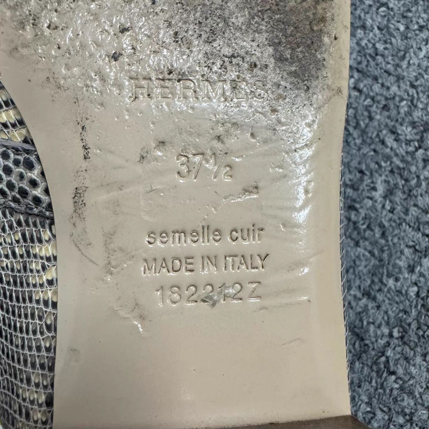 Hermes Hermès Himalayan Lizard Kelly Mule 37.5 97 New Size US 7 / IT 37 - 7 Thumbnail