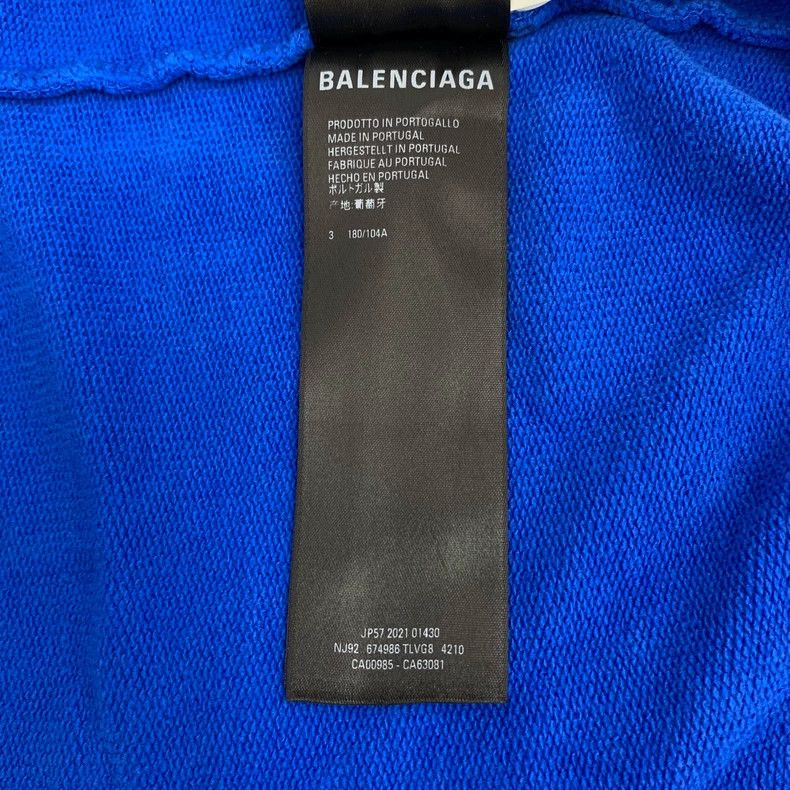 Balenciaga Balenciaga Dark blue character slogan printed cotton hoode Size US L / EU 52-54 / 3 - 8 Thumbnail