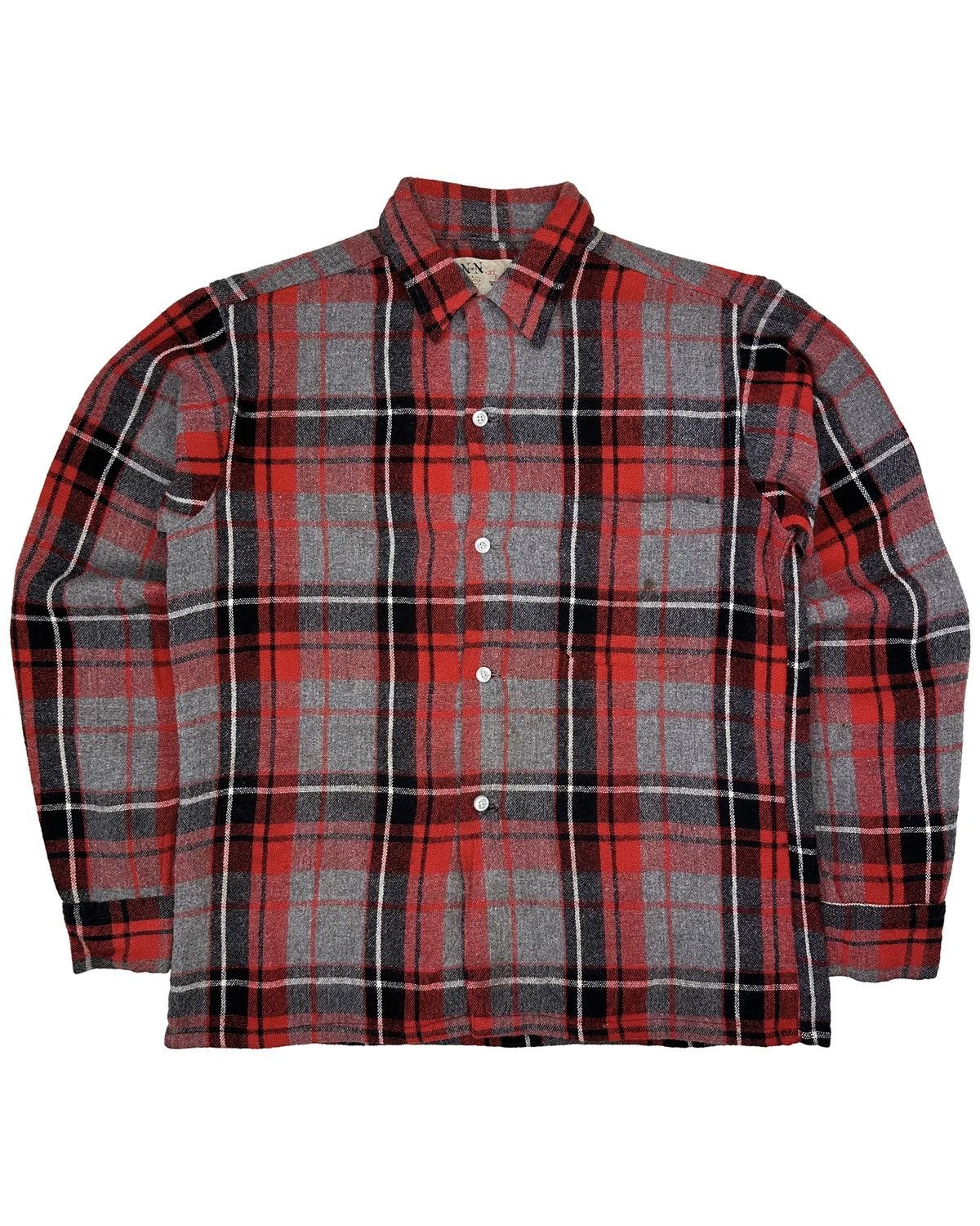 Vintage 60s N+N Xi East Loop Collar Rayon Blend Plaid Button Shirt Size US M / EU 48-50 / 2 - 3 Thumbnail