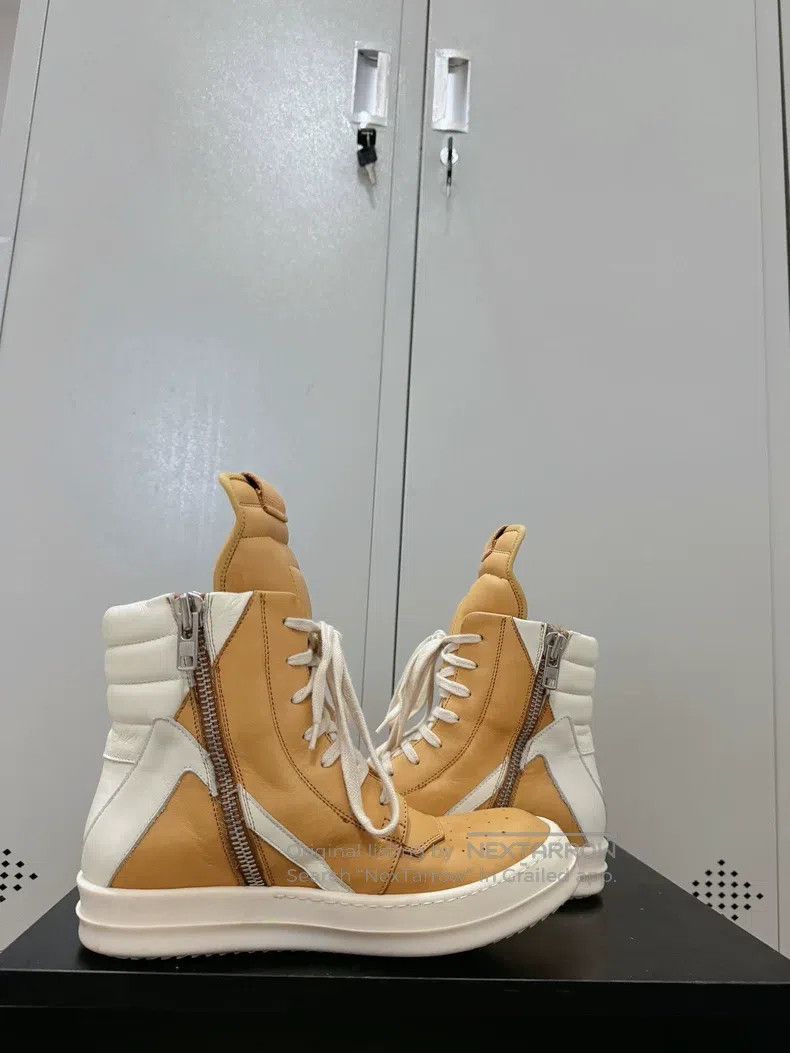 Rick Owens Rick Owens White and Orange Leather Inverted Triangle Size US 7 / IT 37 - 5 Thumbnail