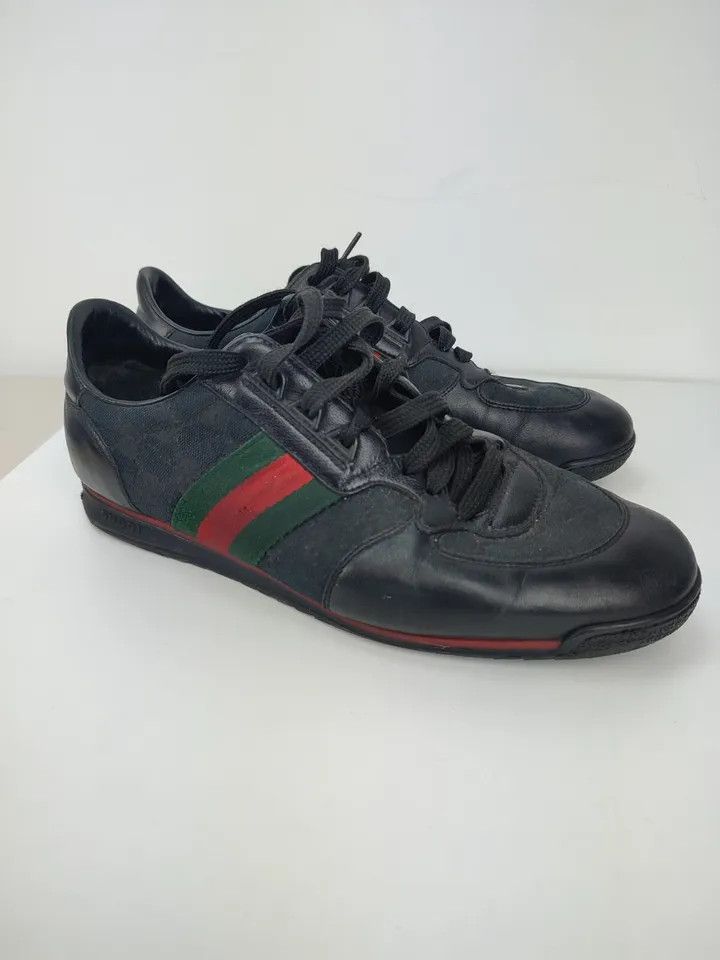 Gucci Gucci Leather Guccissima Strip Web Shoes Sneakers 28 cm Size US 10 / EU 43 - 3 Thumbnail