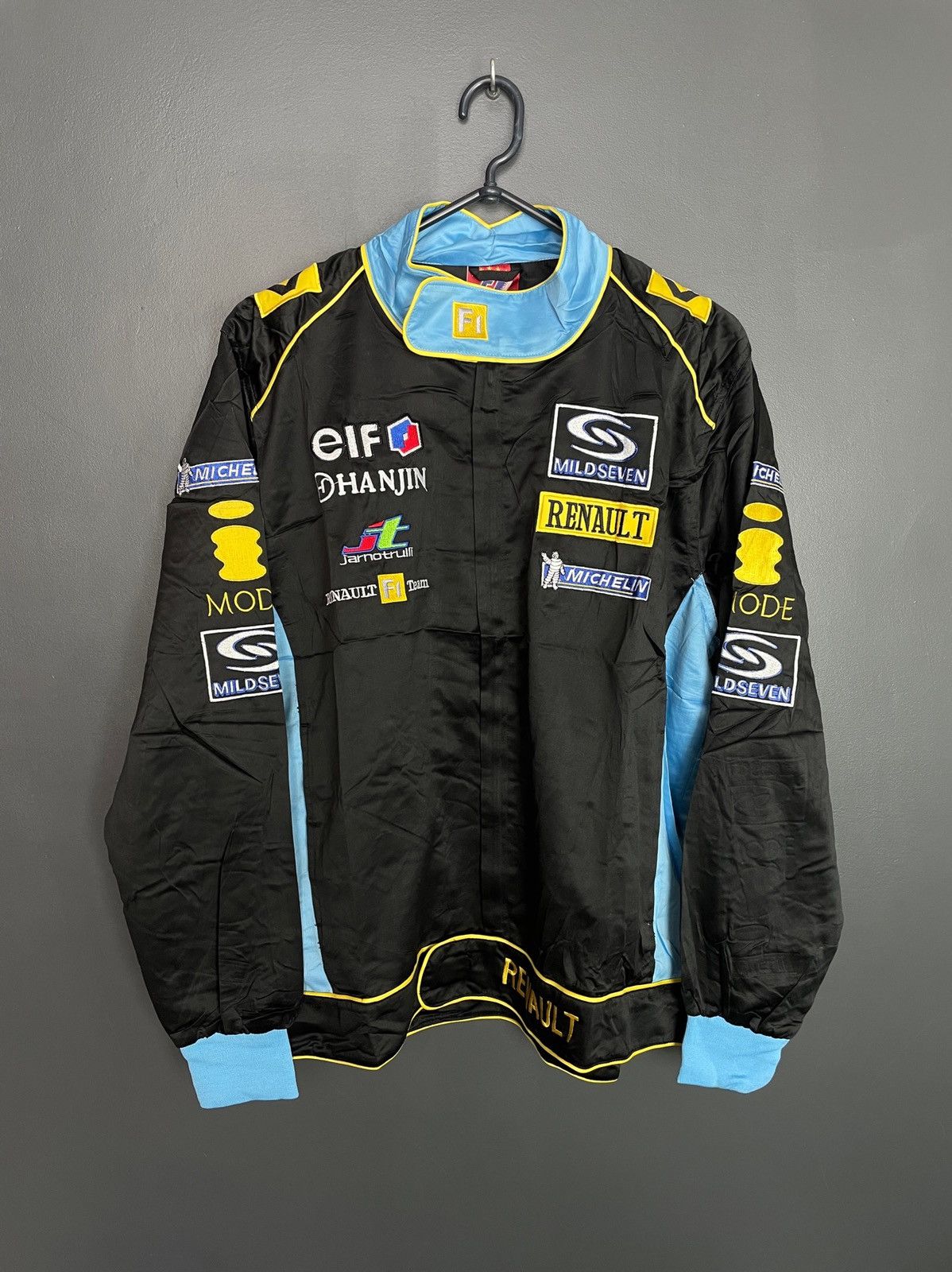 image of Formula Uno x Racing Renault F1 Team Racing Jacket in Black, Men's (Size Medium)