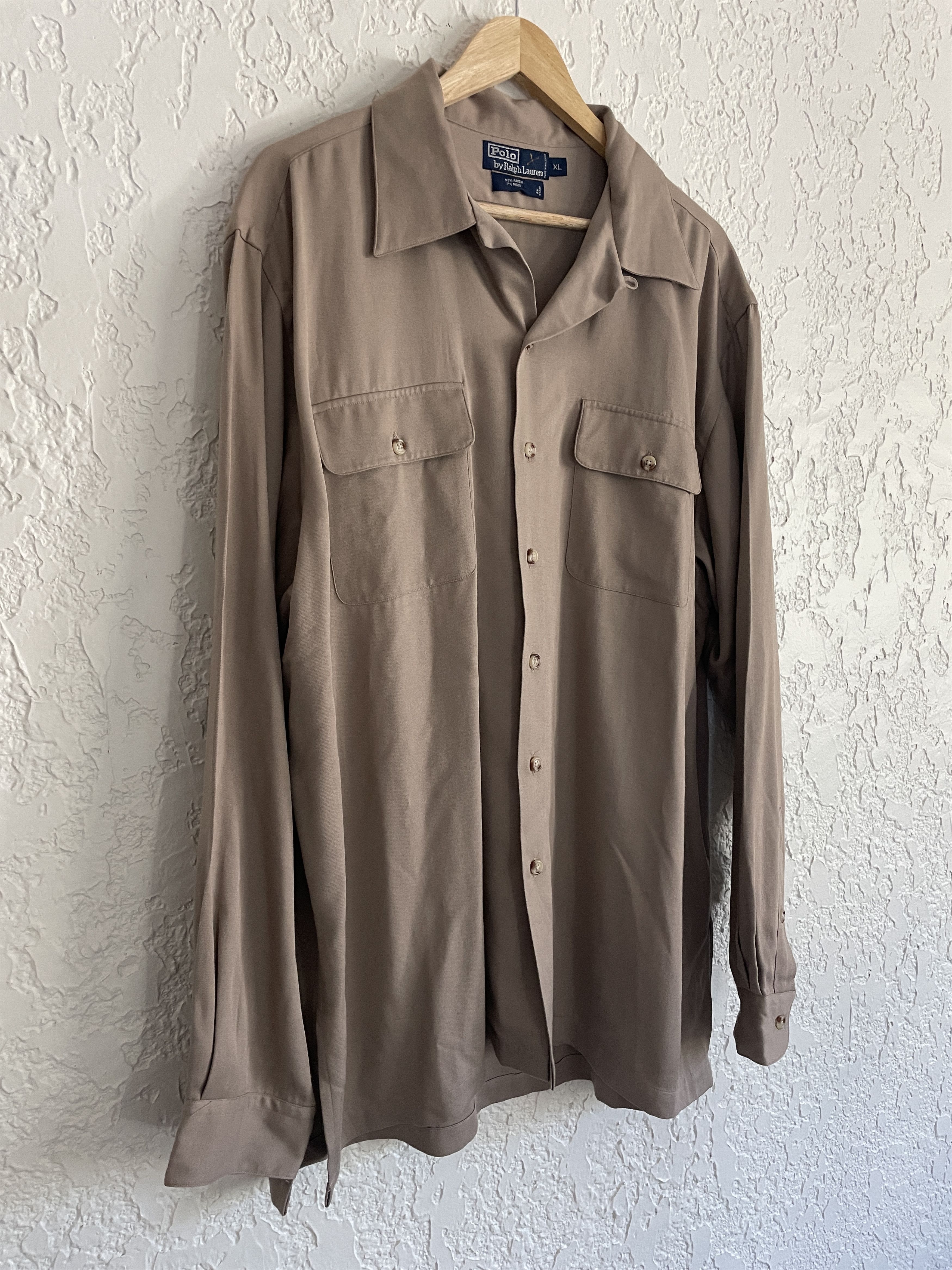 🔥 Polo Ralph Lauren® RARE 90s Rayon Wool Gabardine Shirt