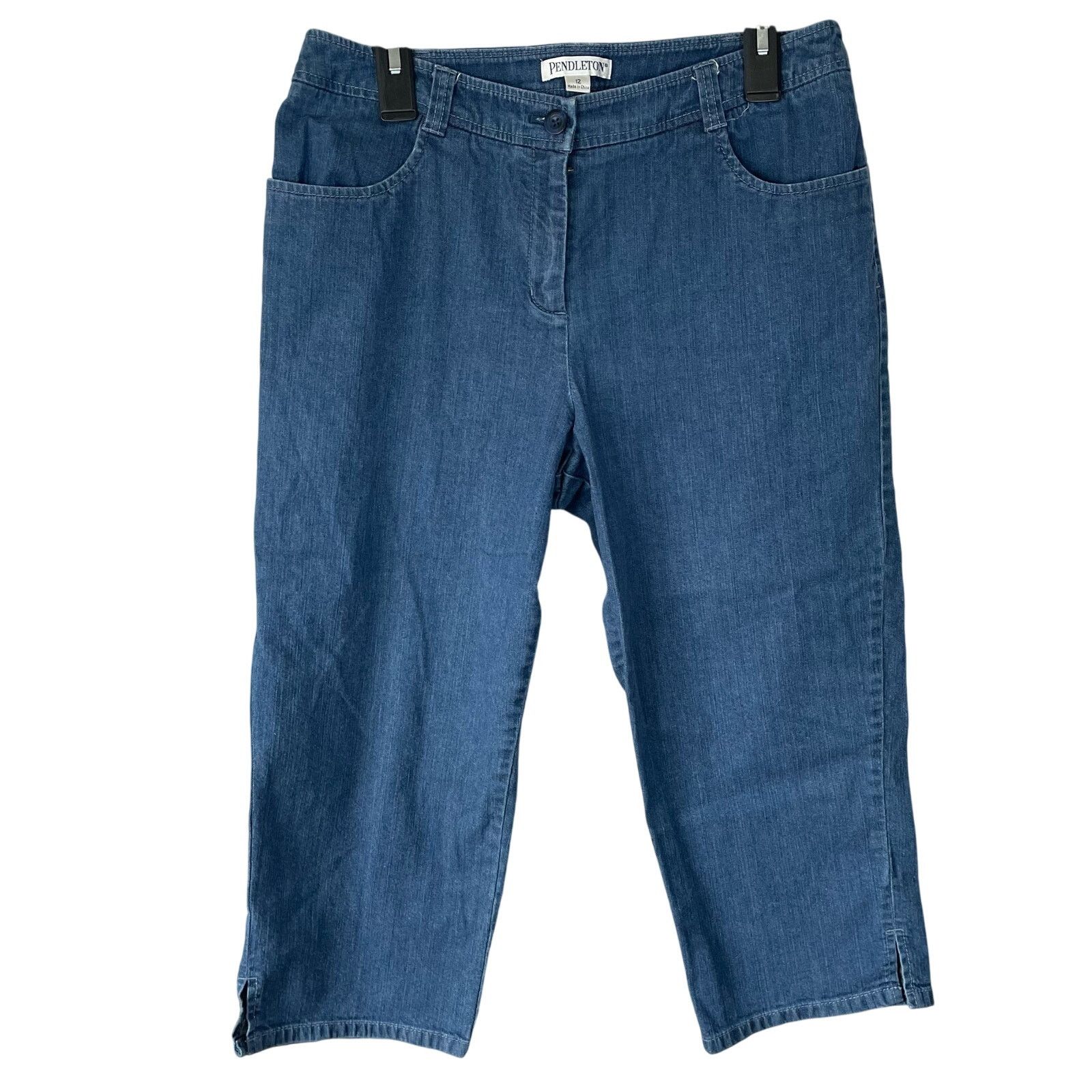 Pendleton Pendleton Denim Capris 12 Women Medium Wash Split Hem Casual Size 34" / US 12 / IT 48 - 1 Thumbnail