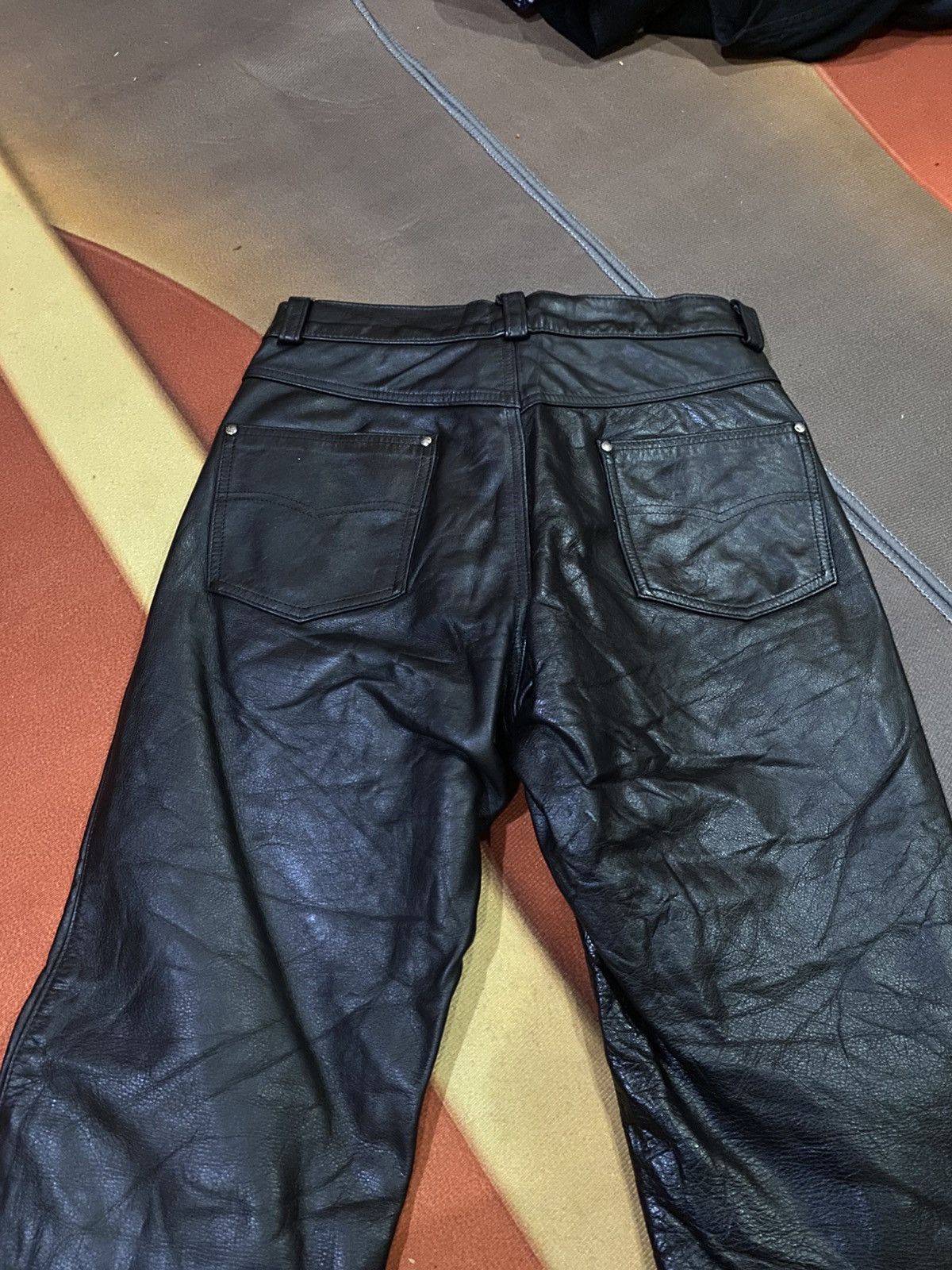 Schott Vintage Schott NYC Black Leather Pants Biker Rocker Style Size US 30 / EU 46 - 15 Thumbnail