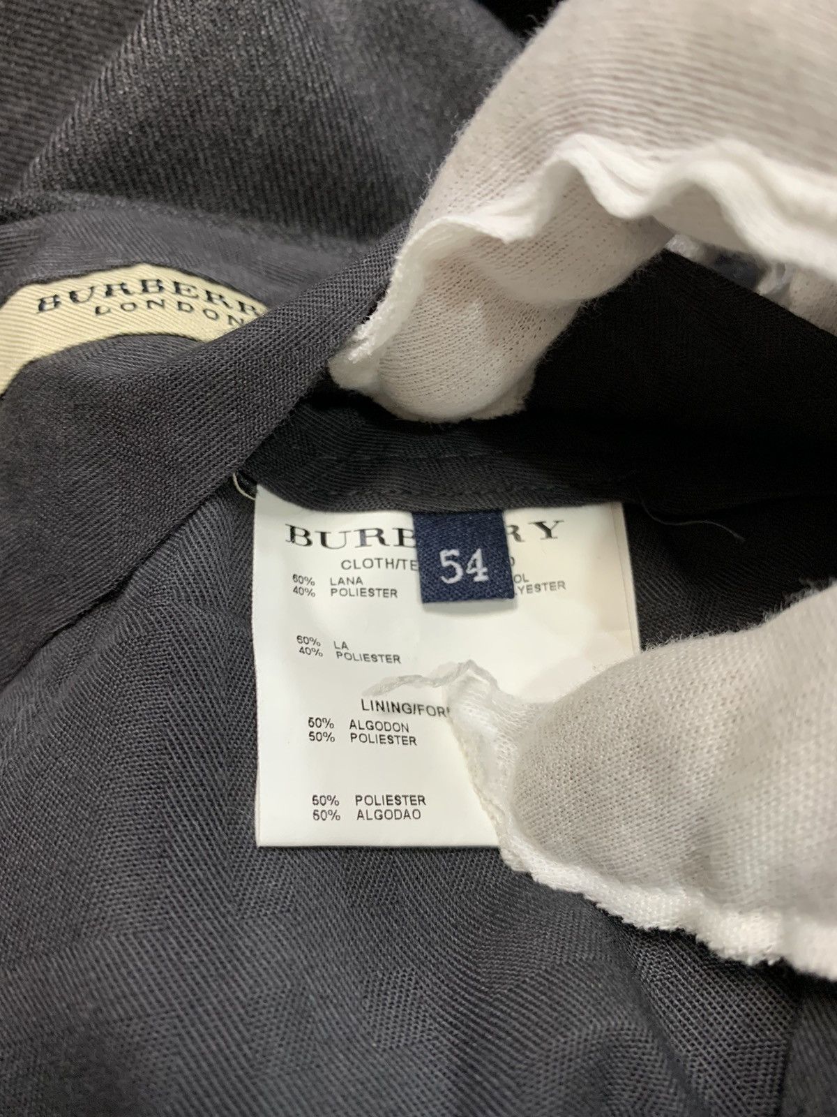 Burberry 90s y2k vintage dark Grey large Burberry wool Chino trousers Size US 39 - 5 Thumbnail
