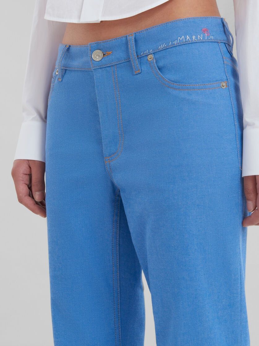 Marni oc11z0525 Denim Flared Trousers in Blue Size 28" / US 6 / IT 42 - 5 Thumbnail