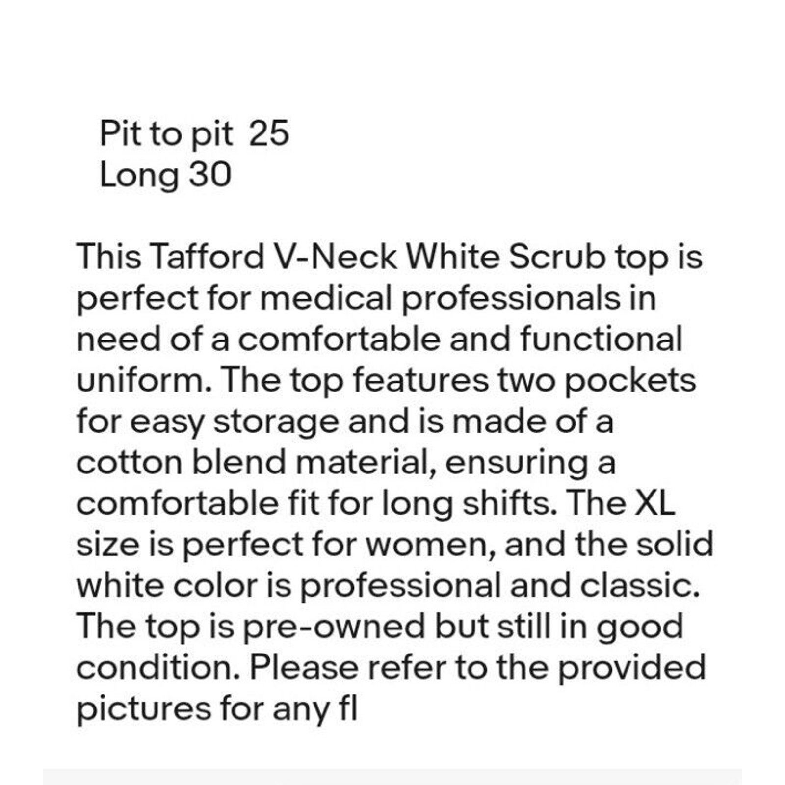 Other Tafford V-Neck White Scrub top Xl Flaw see Pics #18 Size XL / US 12-14 / IT 48-50 - 6 Thumbnail