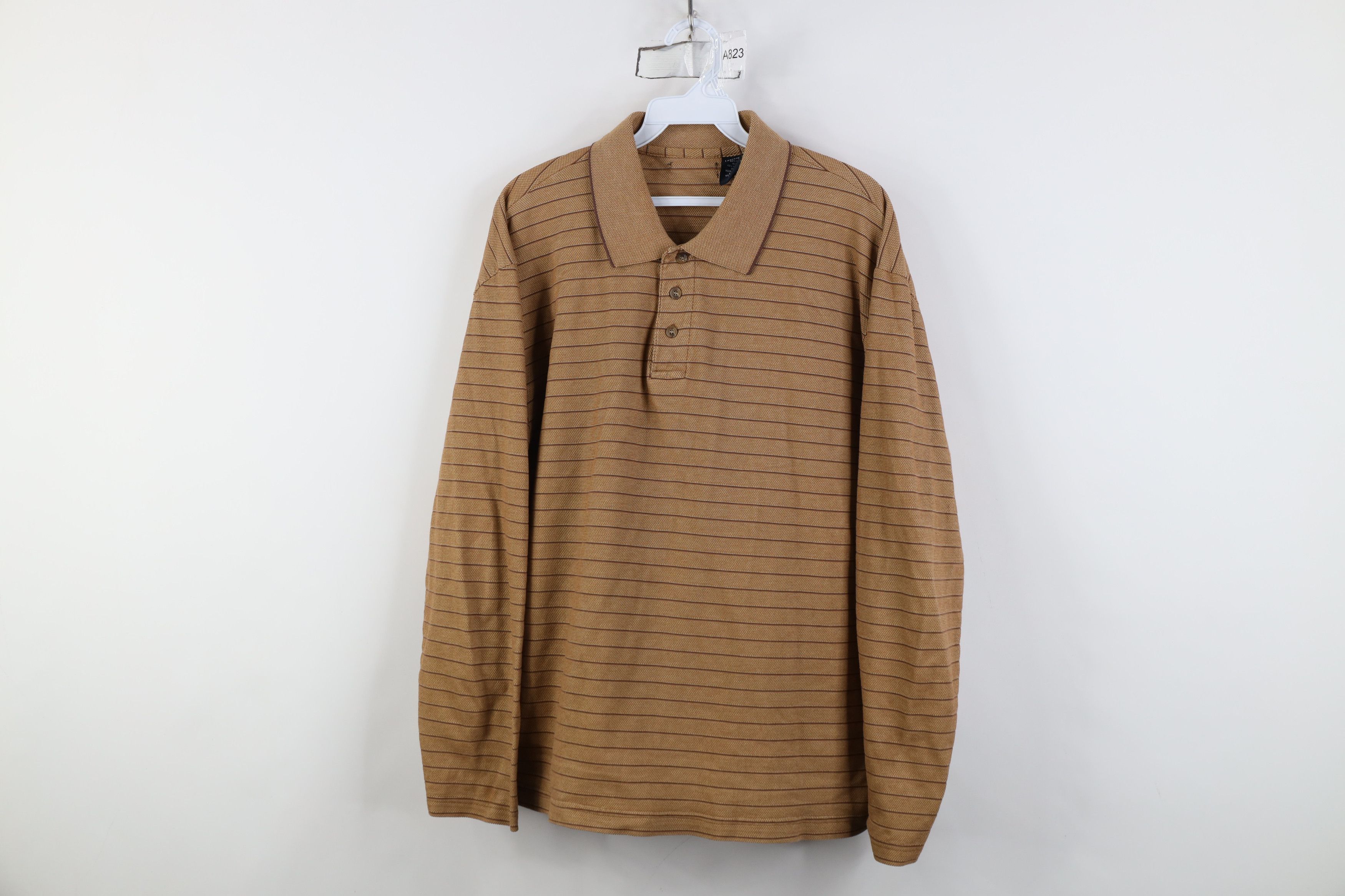 Vintage Vintage 90s Streetwear Thermal Knit Long Sleeve Rugby Polo Size US L / EU 52-54 / 3 - 1 Thumbnail
