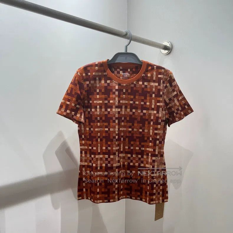 Hermes Hermes 25SS Printed Slogan Plaid Short Sleeve Size XS / US 0-2 / IT 36-38 - 1 Thumbnail