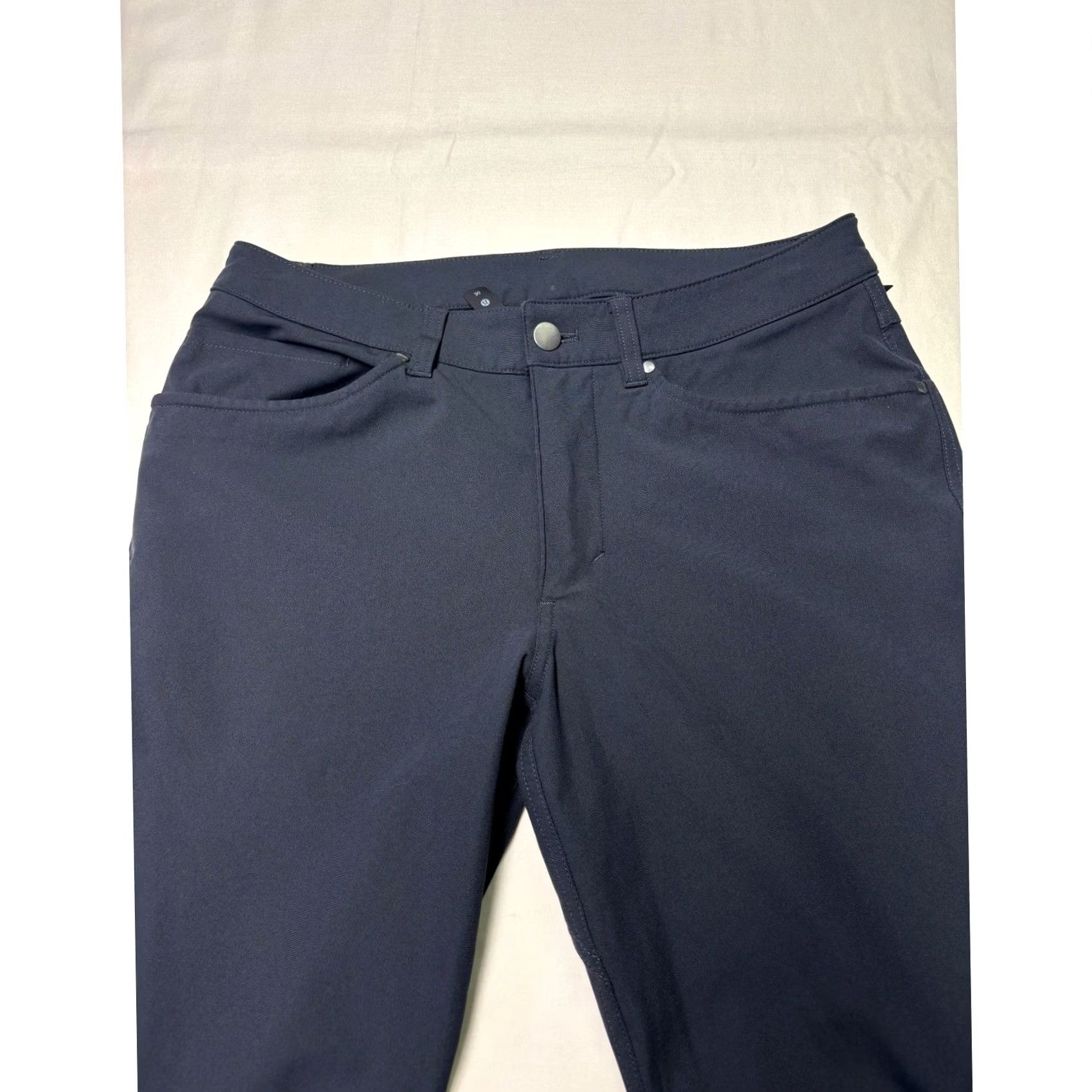 Lululemon Lululemon Commission Pant Slim Mens 30x31 Navy Blue Chino Straight Pocket 5-Pocket Moisture Wicking Quick Dry Stretch Easy Care Logo Zipper Button Size US 30 / EU 46 - 2 Thumbnail