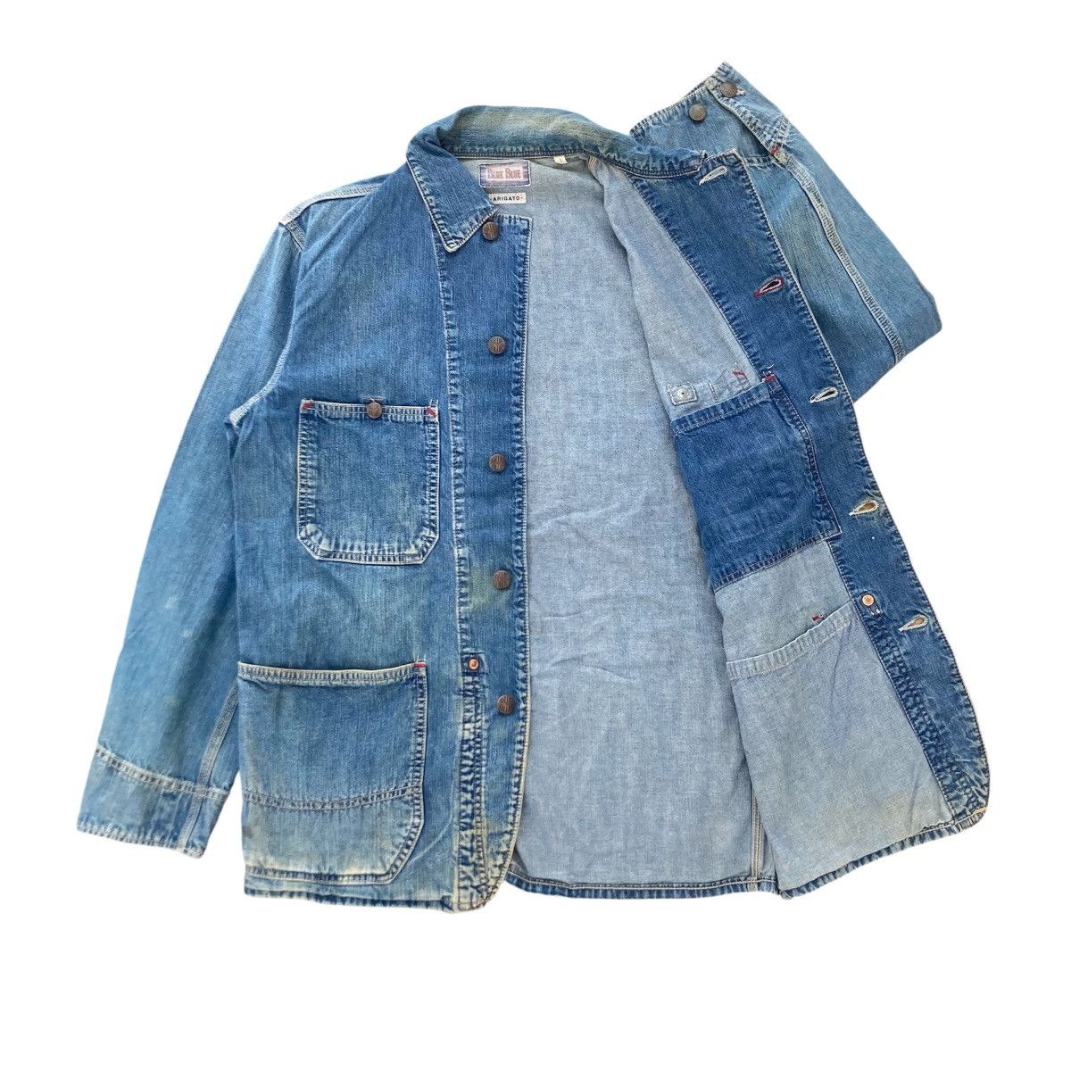 Blue Blue Japan VINTAGE BLUE BLUE ARIGATO DENIM CHORE JACKET Size US M / EU 48-50 / 2 - 2 Thumbnail