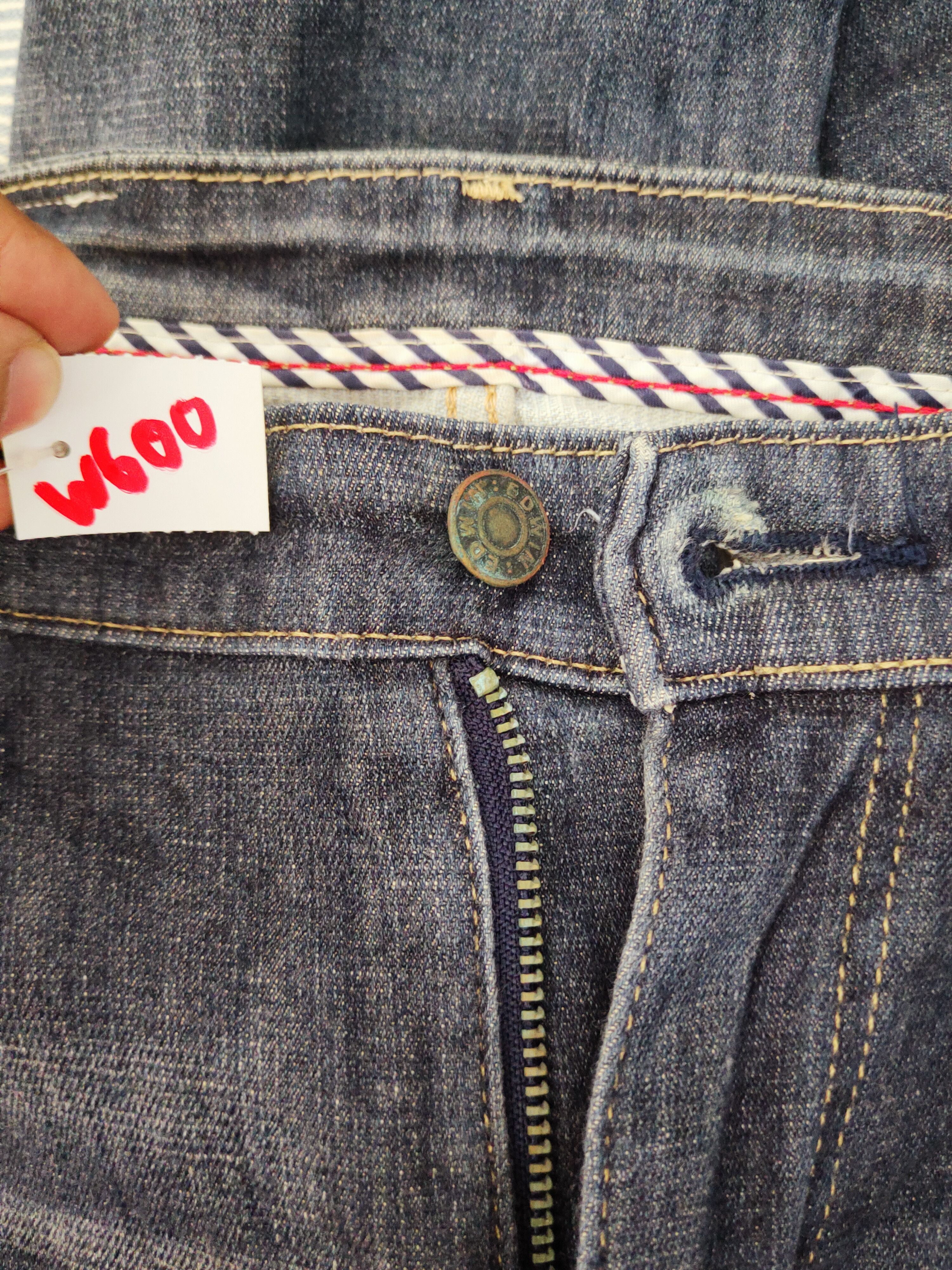 Edwin Edwin vintage Dark Blue Distressed Ripped Jeans #W600 Size US 30 / EU 46 - 18 Thumbnail
