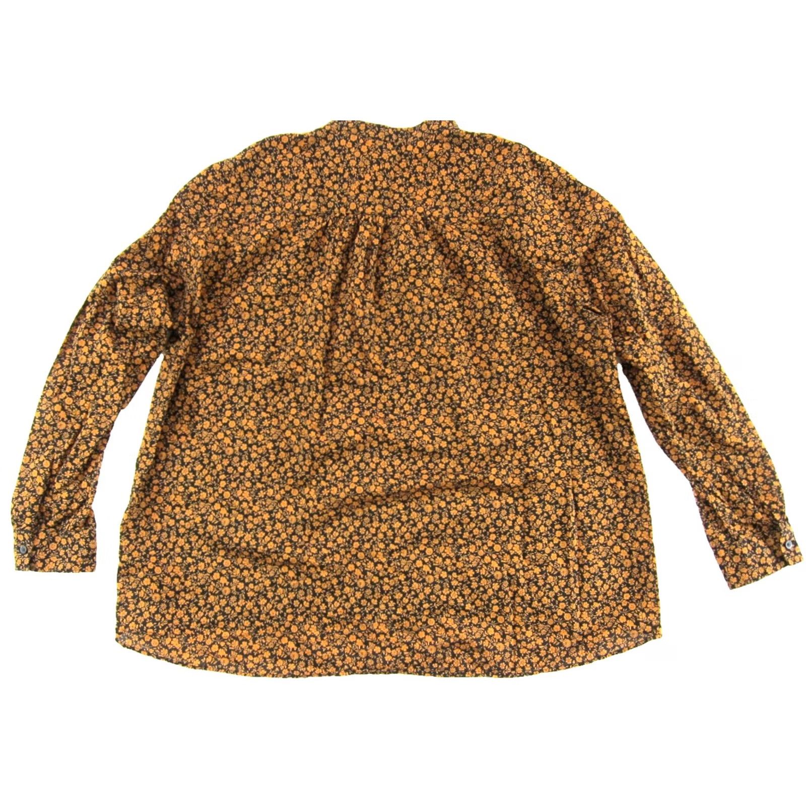 Uniqlo Uniqlo Blouse Long Sleeve Floral Button Down 100% Cotton Orange Large Women's Shirt Size L / US 10 / IT 46 - 2 Thumbnail