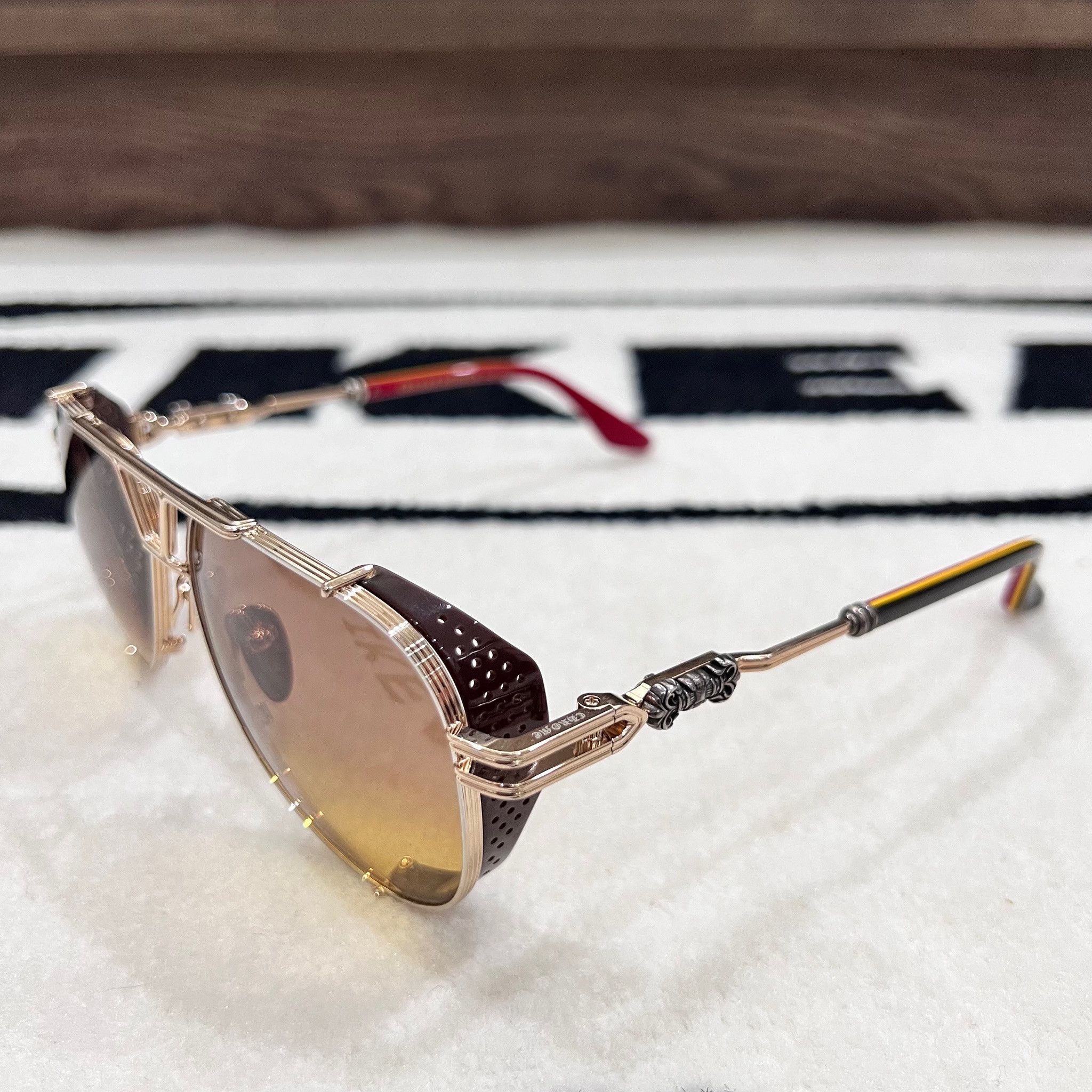 Chrome Hearts CHROME HEARTS TEE Filigree Side Shield Aviator Sunglasses Size ONE SIZE - 3 Thumbnail