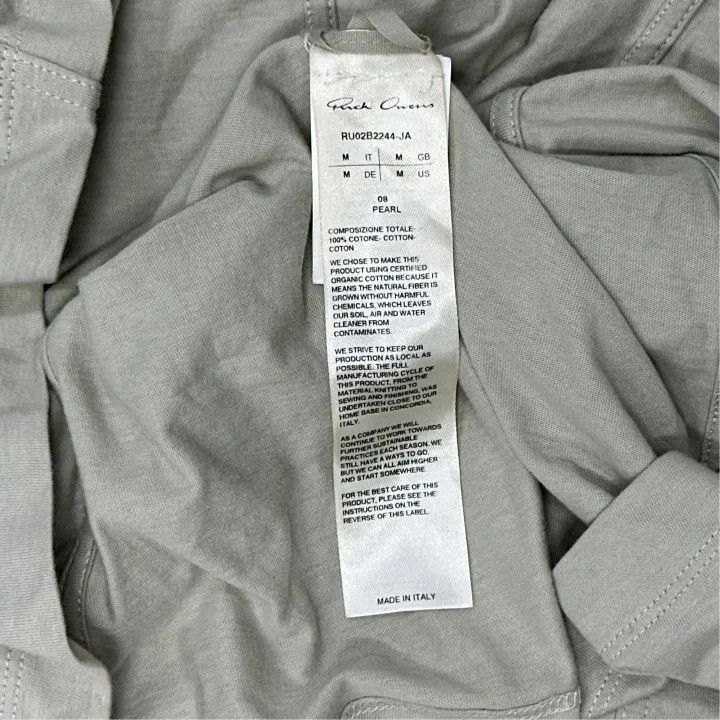Rick Owens Rick Owens Beige Cotton T-2508 Size US M / EU 48-50 / 2 - 2 Thumbnail