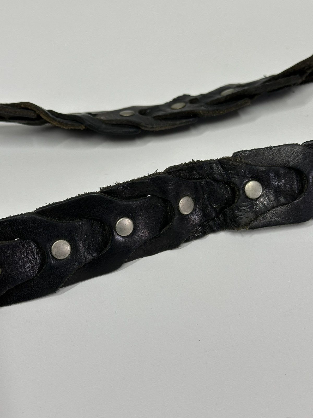 B.B. Simon Vintage Leather Bottega Veneta Belts Y2k Diesel style Rare Size ONE SIZE - 4 Thumbnail