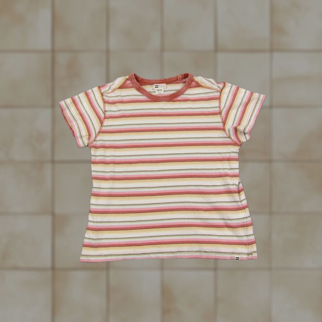 Billabong Billabong Shirt Womens Small Red Yellow Striped Basic Cropped T-Shirt Casual Summer Spring Mens? Womens Size S / US 4 / IT 40 - 1 Thumbnail