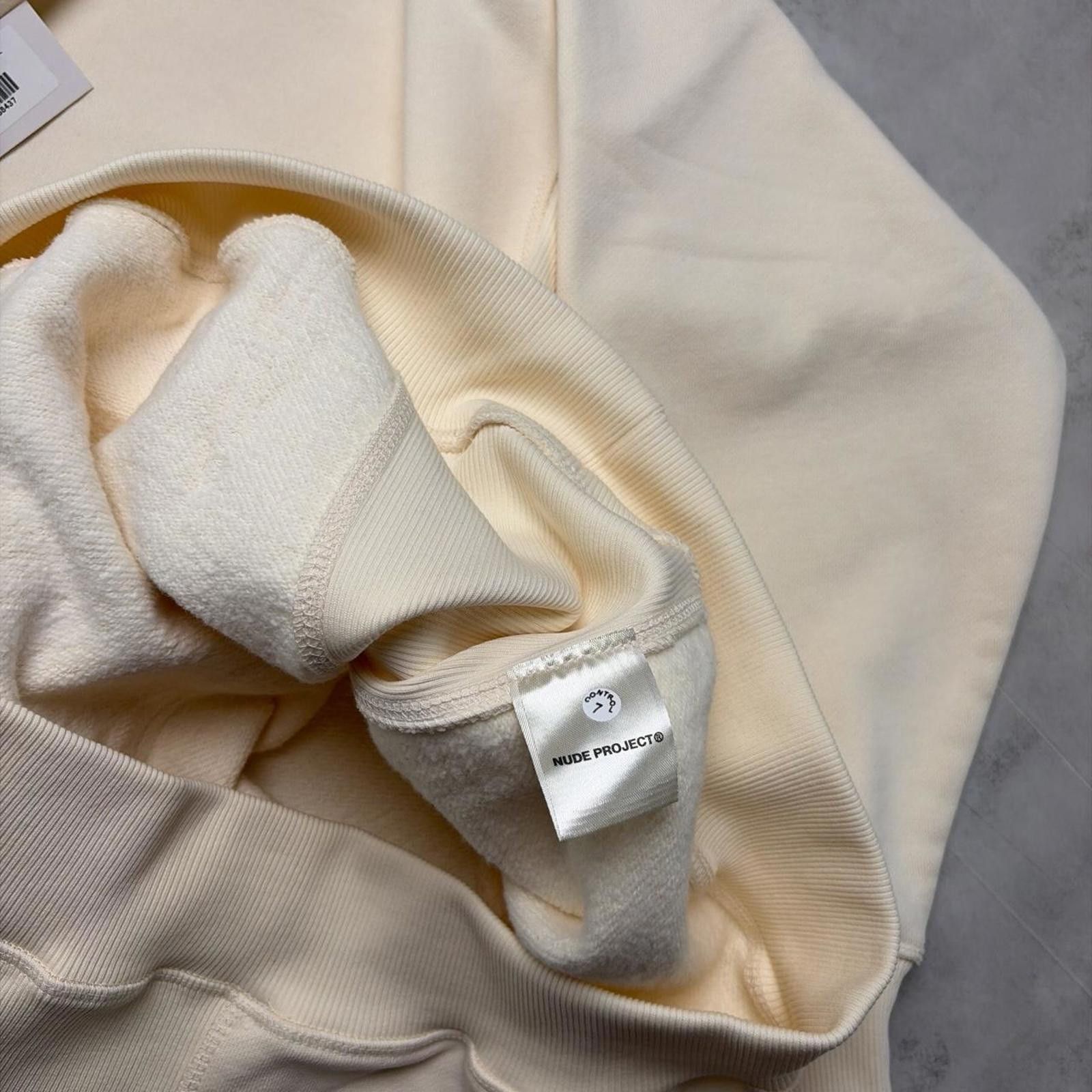 Nude Nude Project Cream Heavyweight Boxy Logo Spellout Hoodie Size US L / EU 52-54 / 3 - 8 Thumbnail
