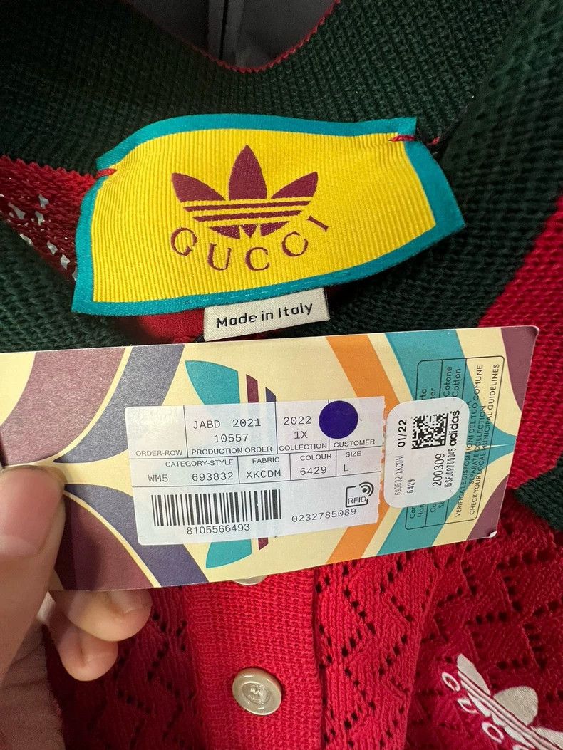 Gucci Gucci Adidas Adidas co-branded red cotton polo short-sleeve Size XS / US 0-2 / IT 36-38 - 6 Thumbnail